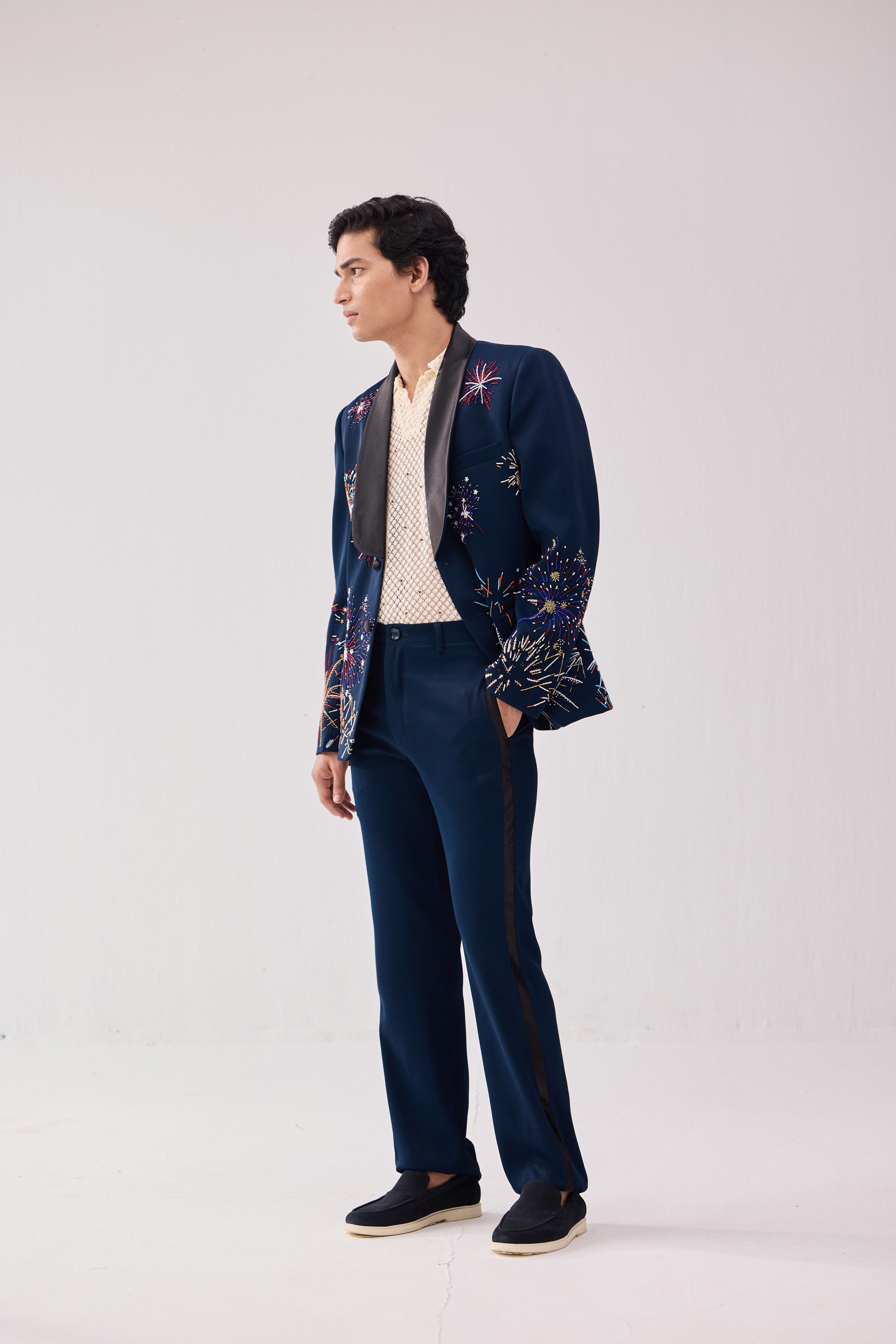 "Le Celebration" hand embroidered blazer