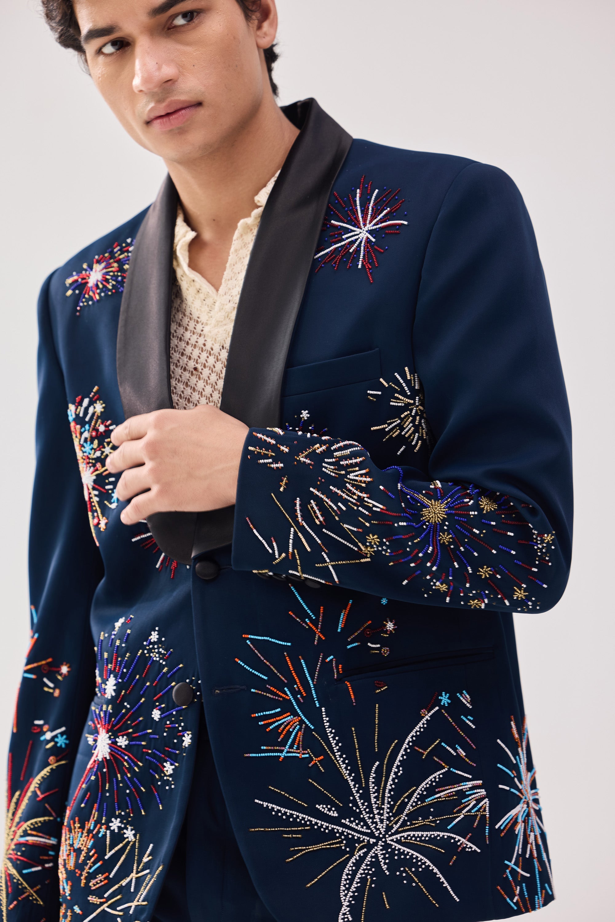 "Le Celebration" hand embroidered blazer