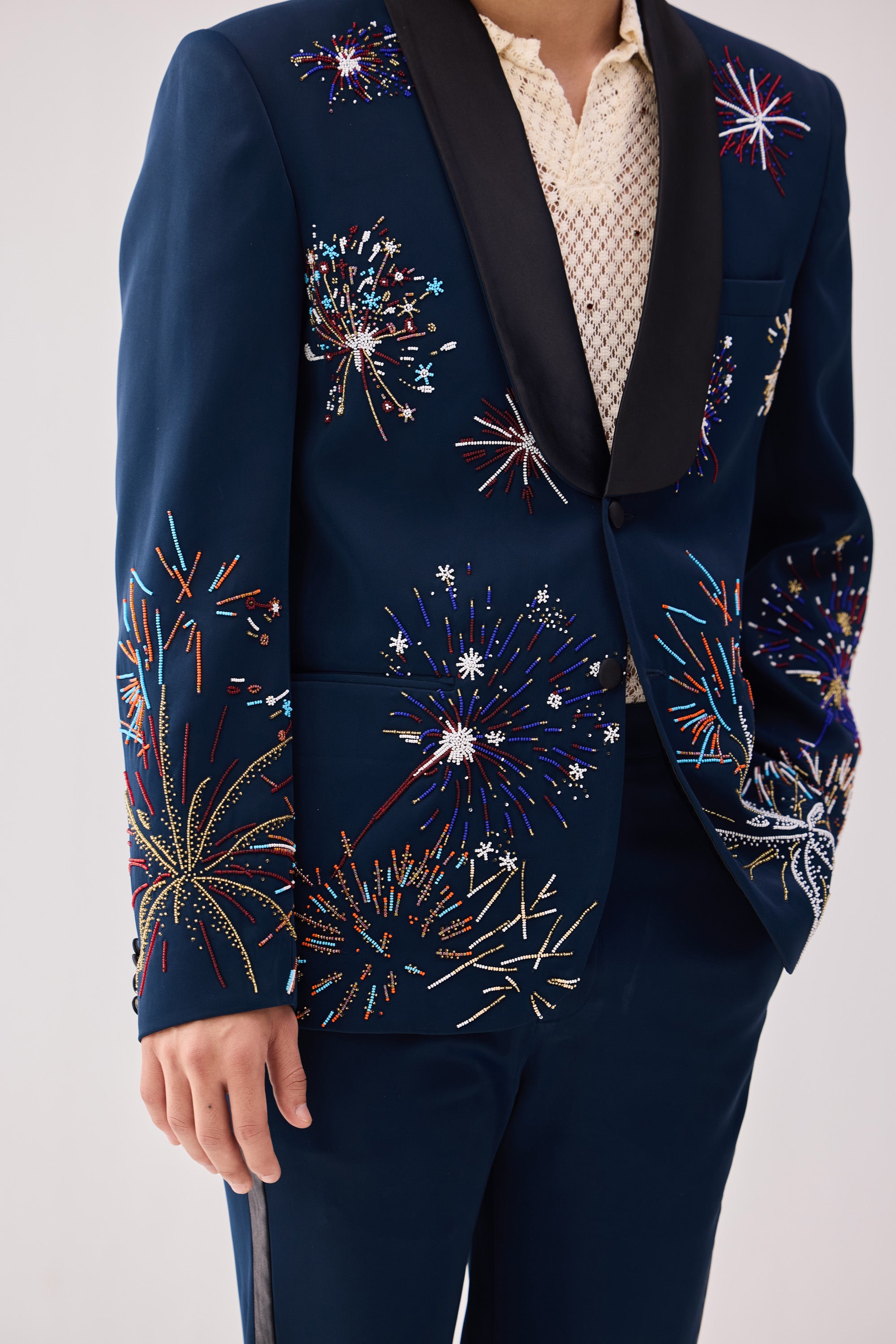 "Le Celebration" hand embroidered blazer