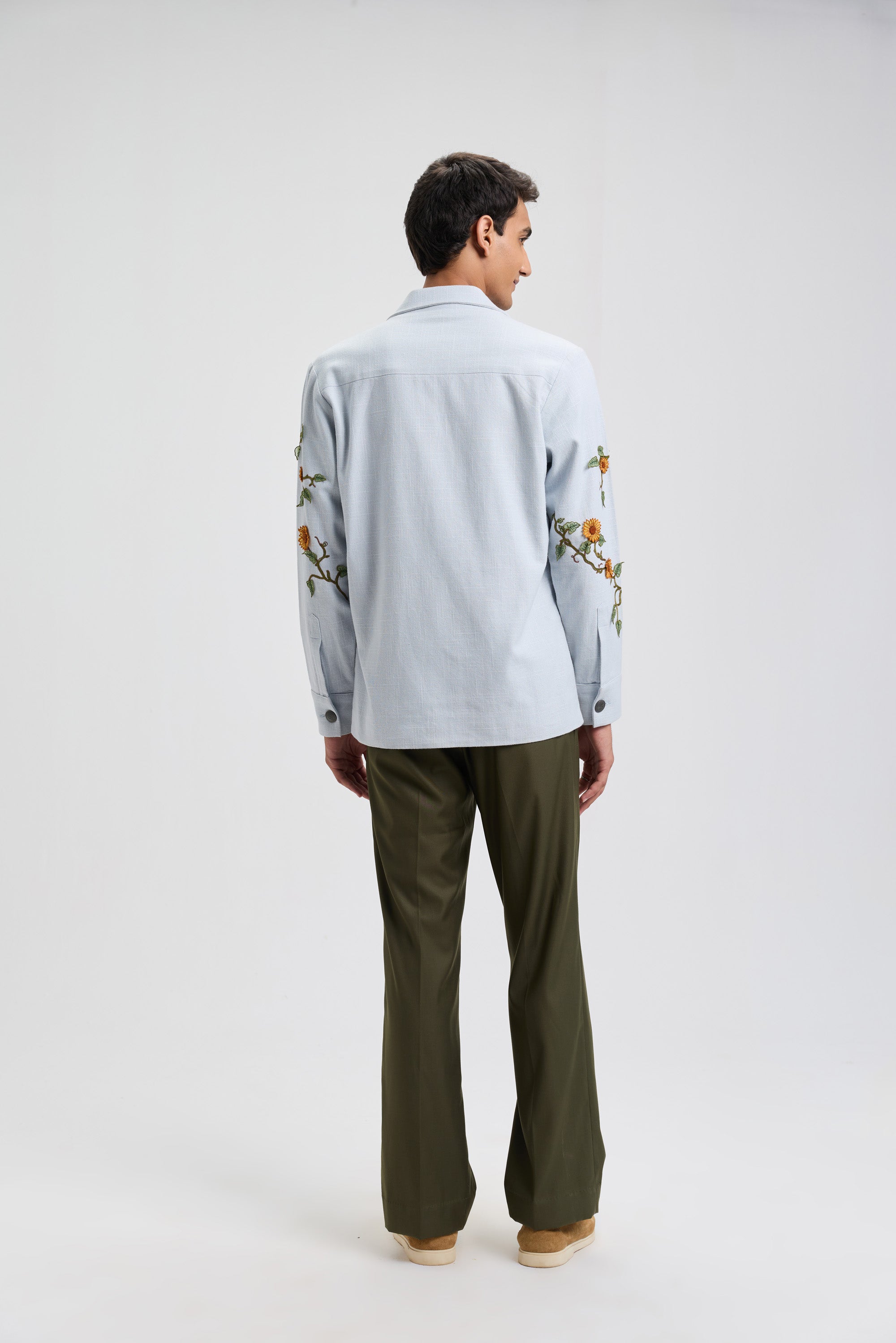 "Sunflower" hand appliqué resort blazer