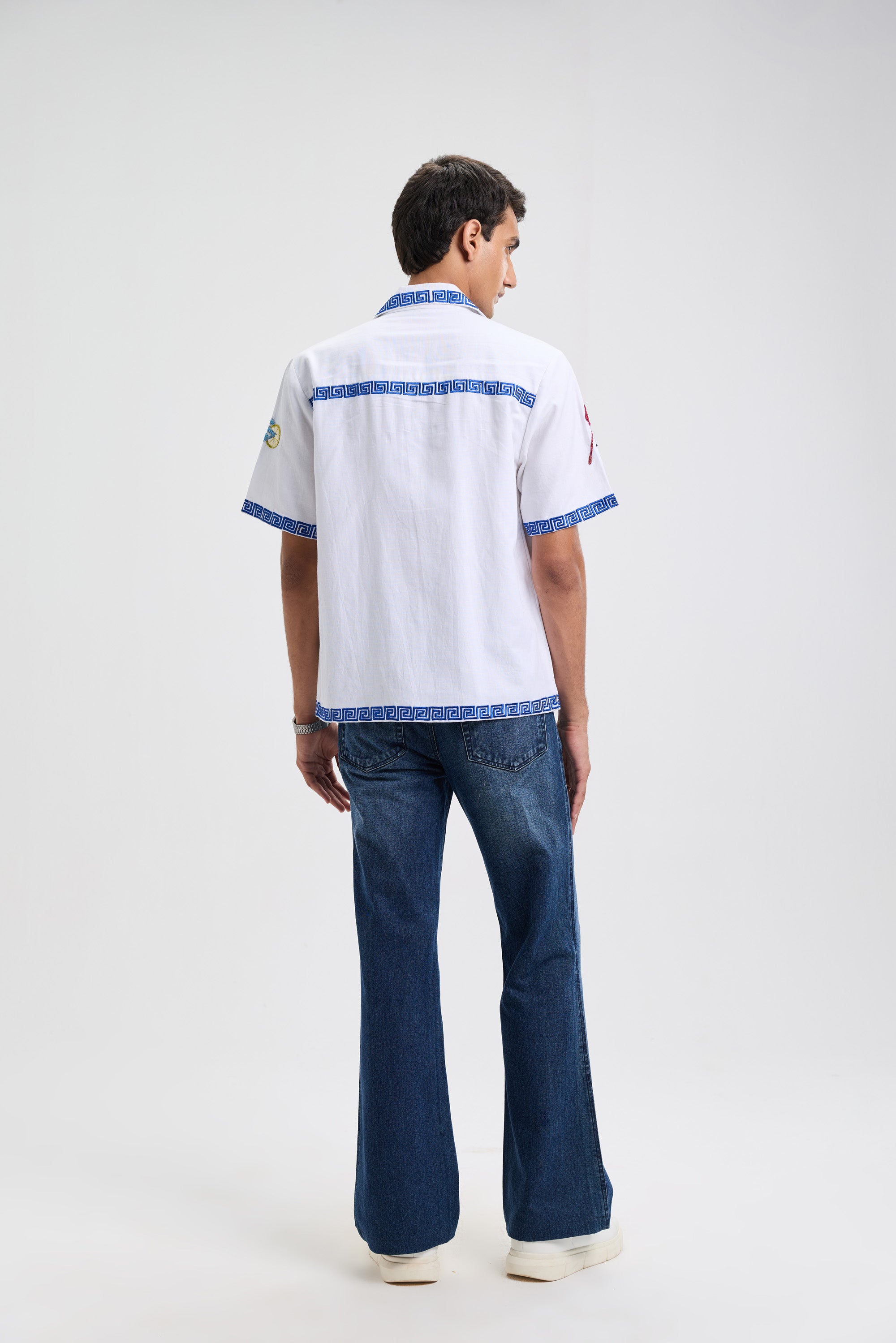 “An Italian Summer” hand embroidered shirt