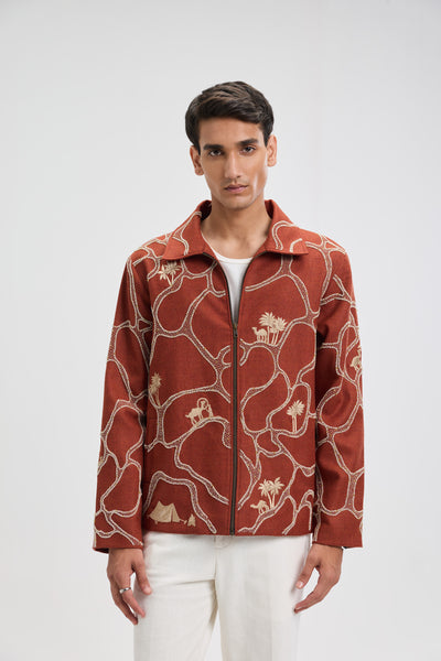 ジャケット・アウター Peschetto Genova Whole Pattern Jacket Oasis Wanderer” hand embroidered wool Jacket