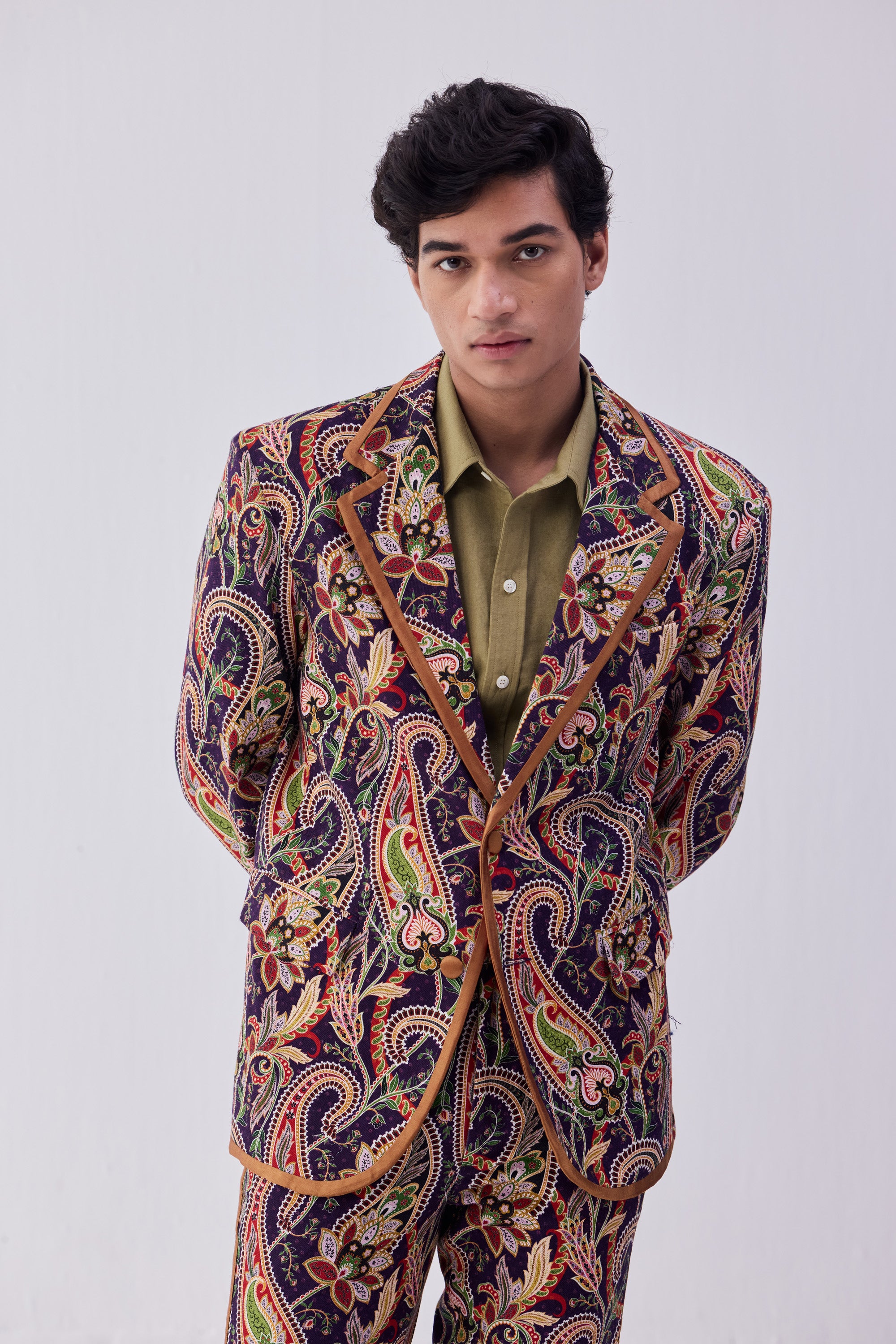 Purple paisley blazer