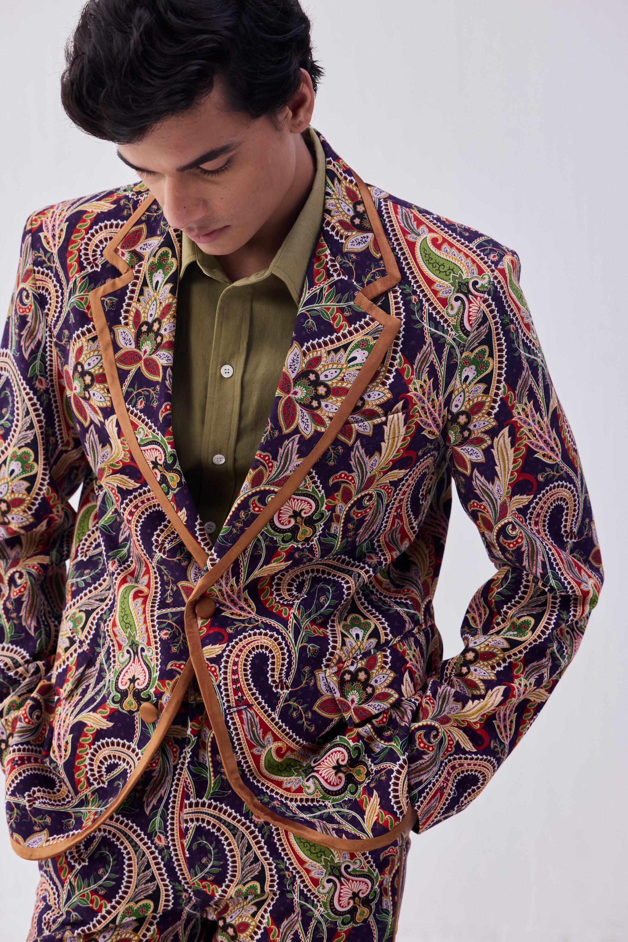 Purple paisley blazer