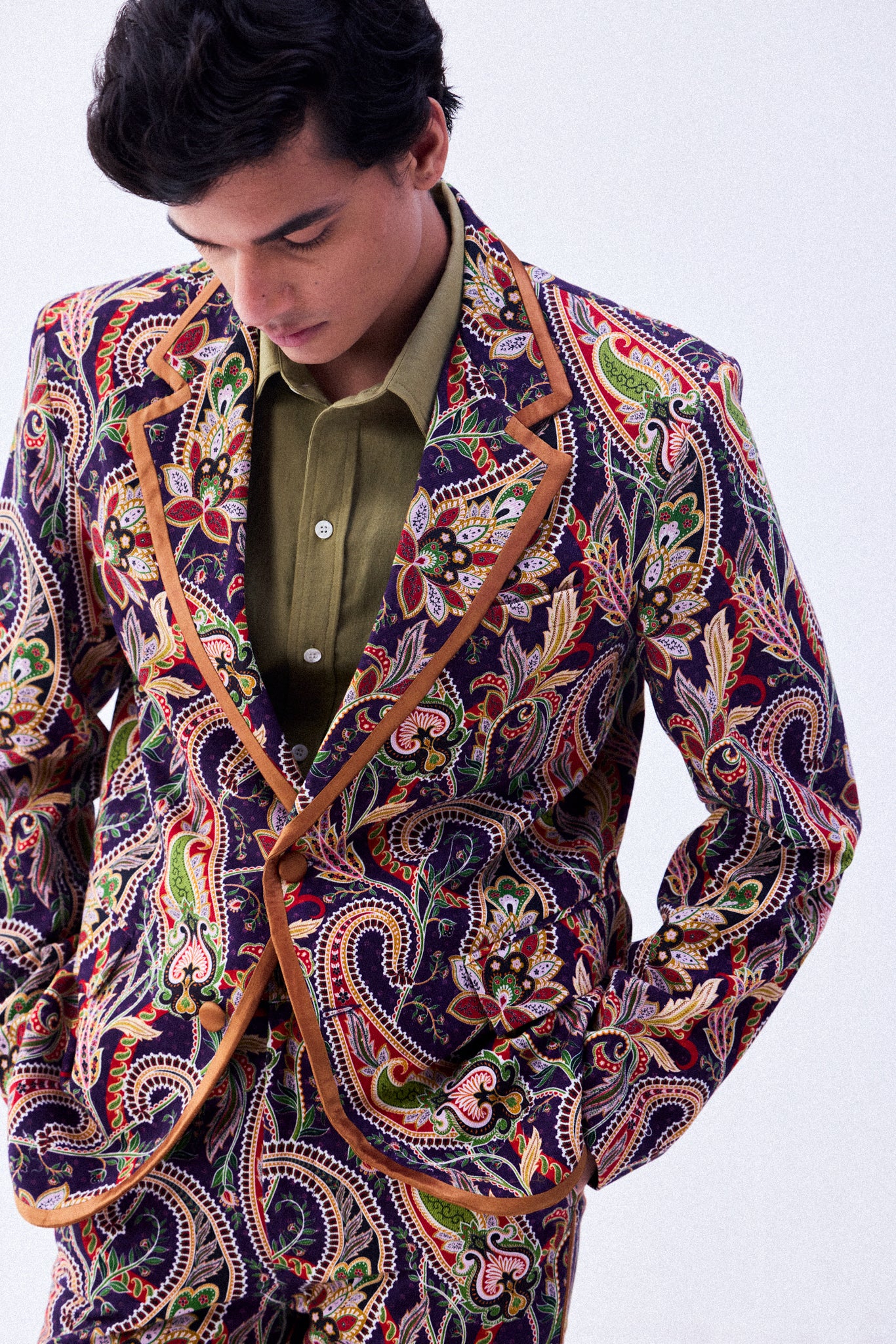 Purple paisley blazer