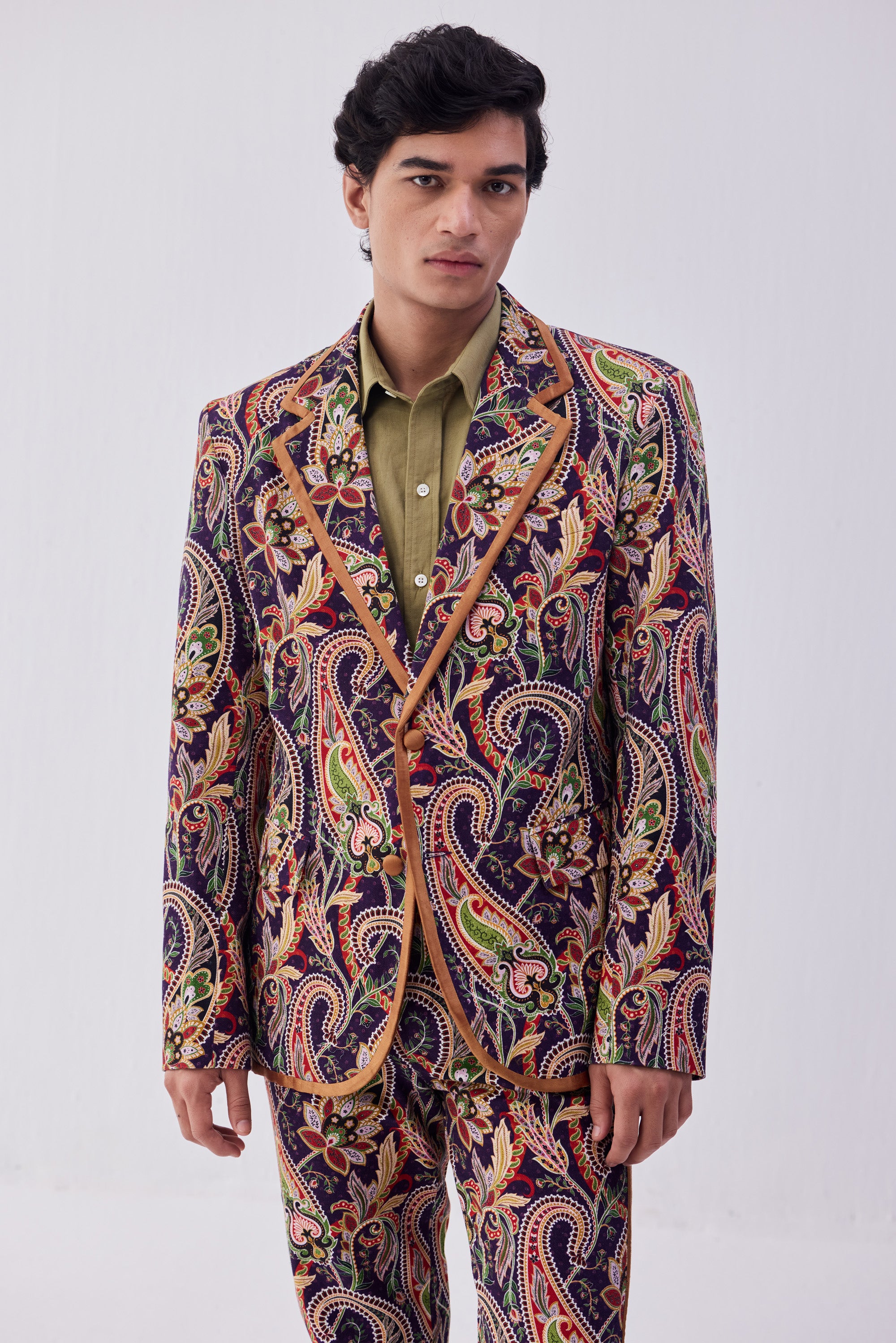 Purple paisley blazer