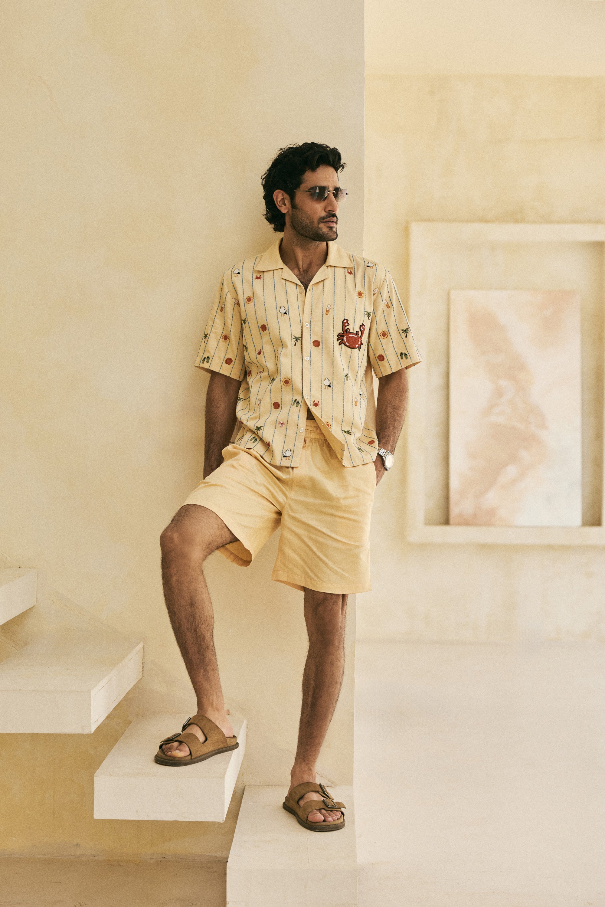 "An Afternoon in Riviera" embroidered shirt