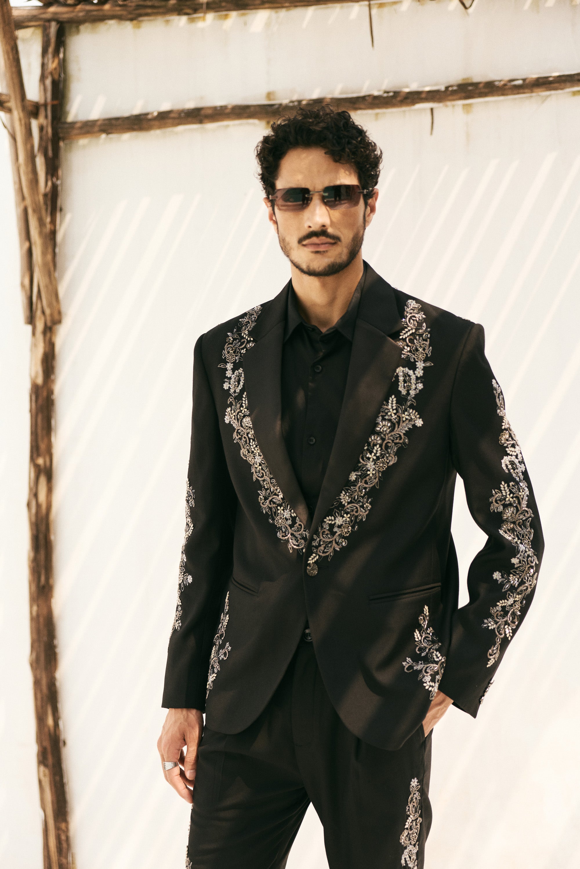 Eden Crest Hand Embroidered Tuxedo Blazer