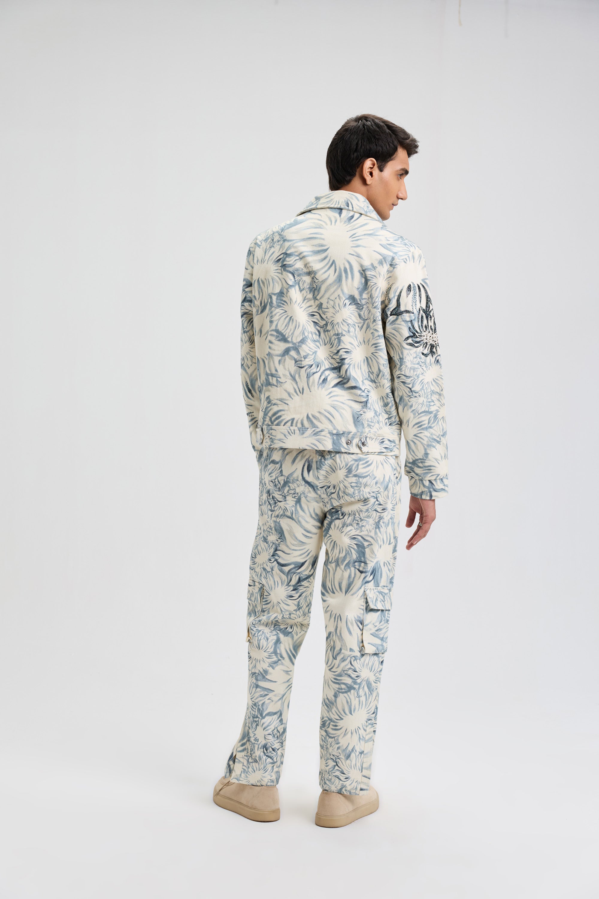 Giverny hand embroidered zip up jacket