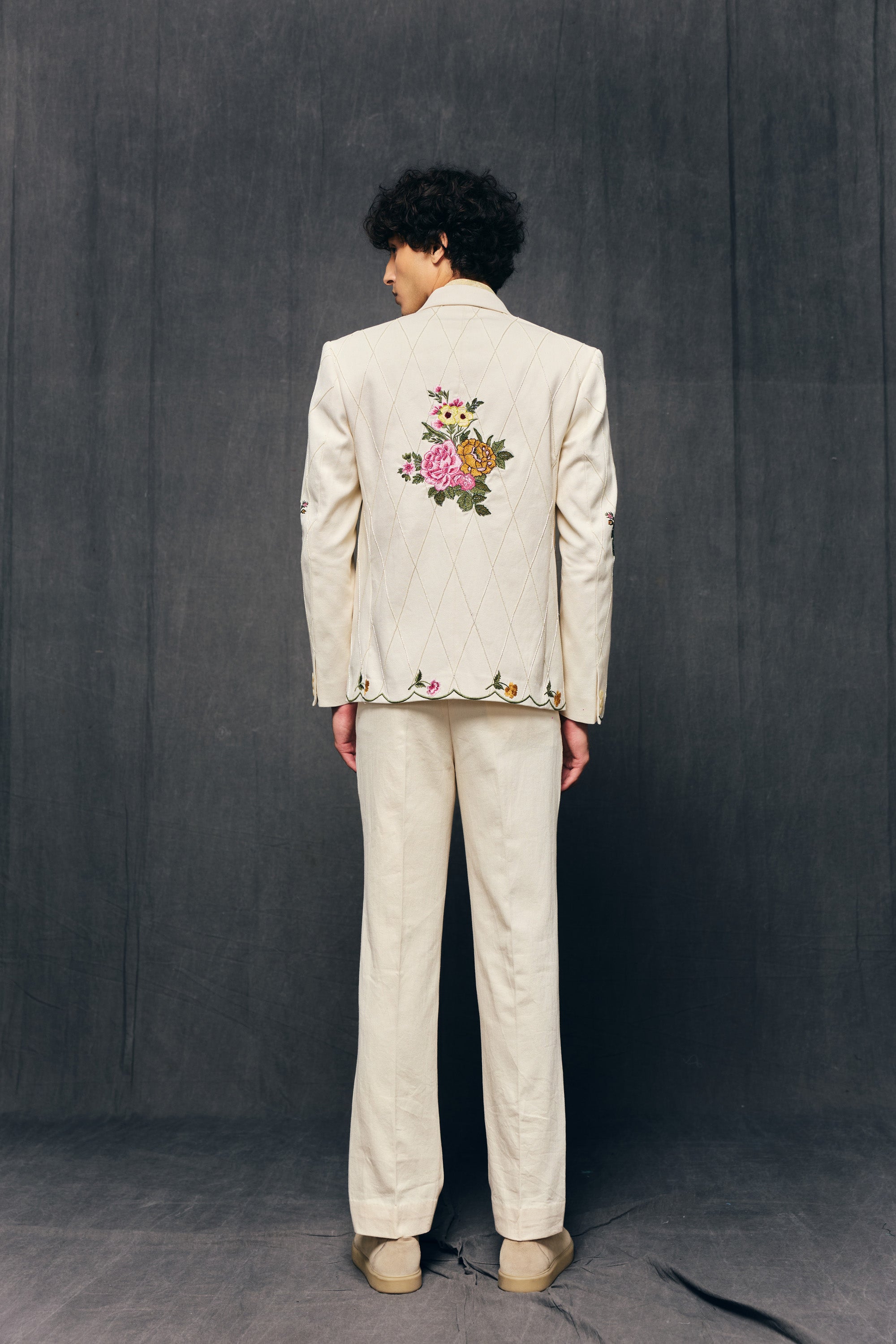 "Ivory Bloom" formal pants
