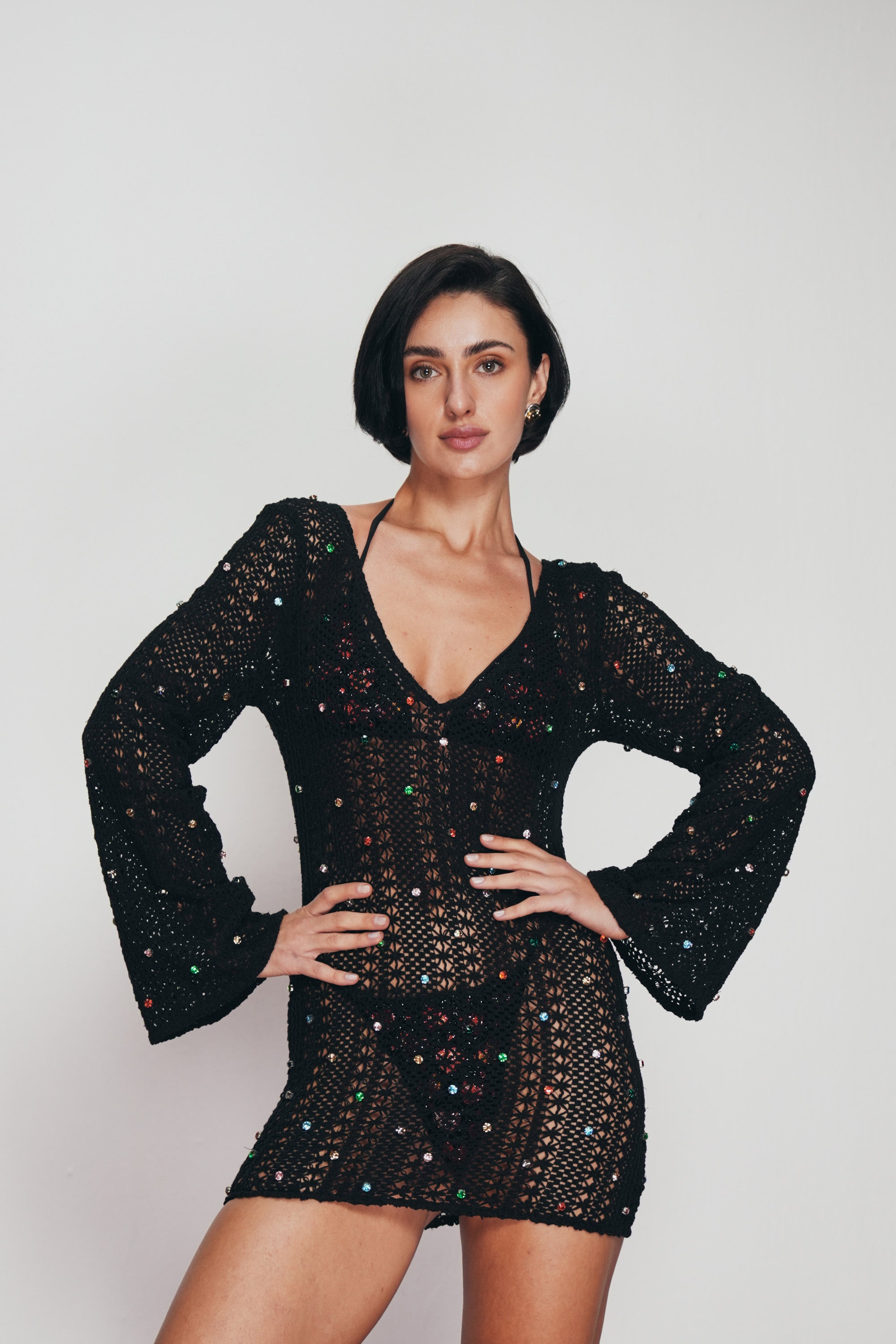 Midnight Spark Crochet Dress