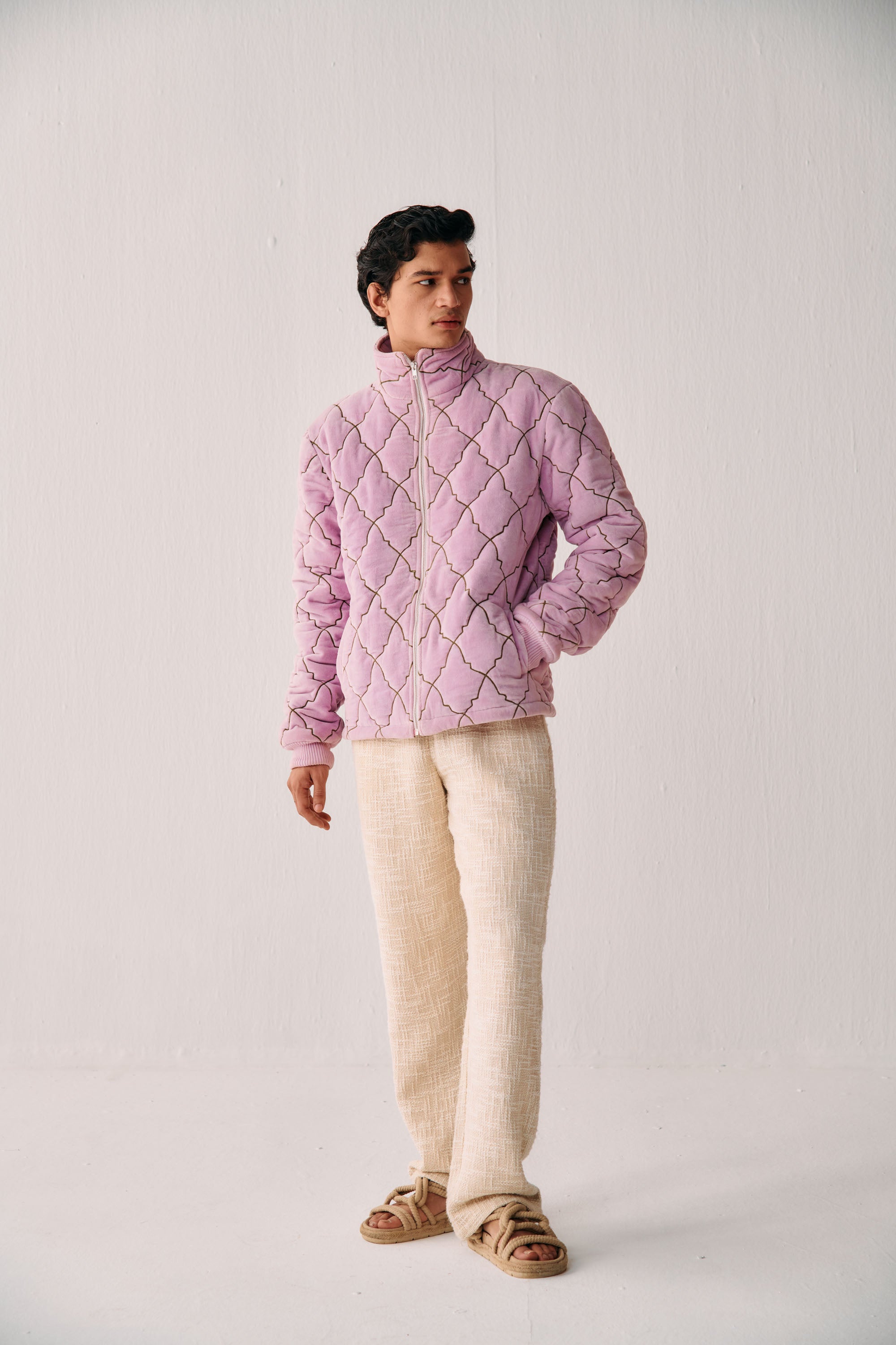 "Pink city" quilted jacket