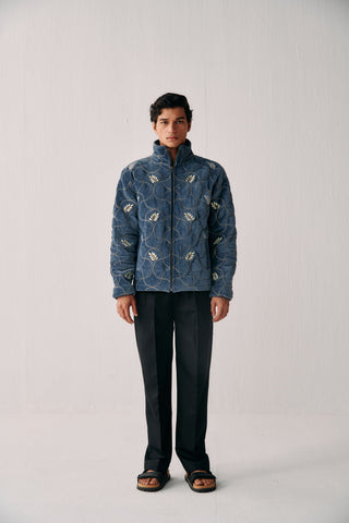 "Aspen" quilted jacket- Ice blue