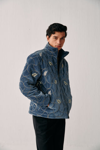 "Aspen" quilted jacket- Ice blue