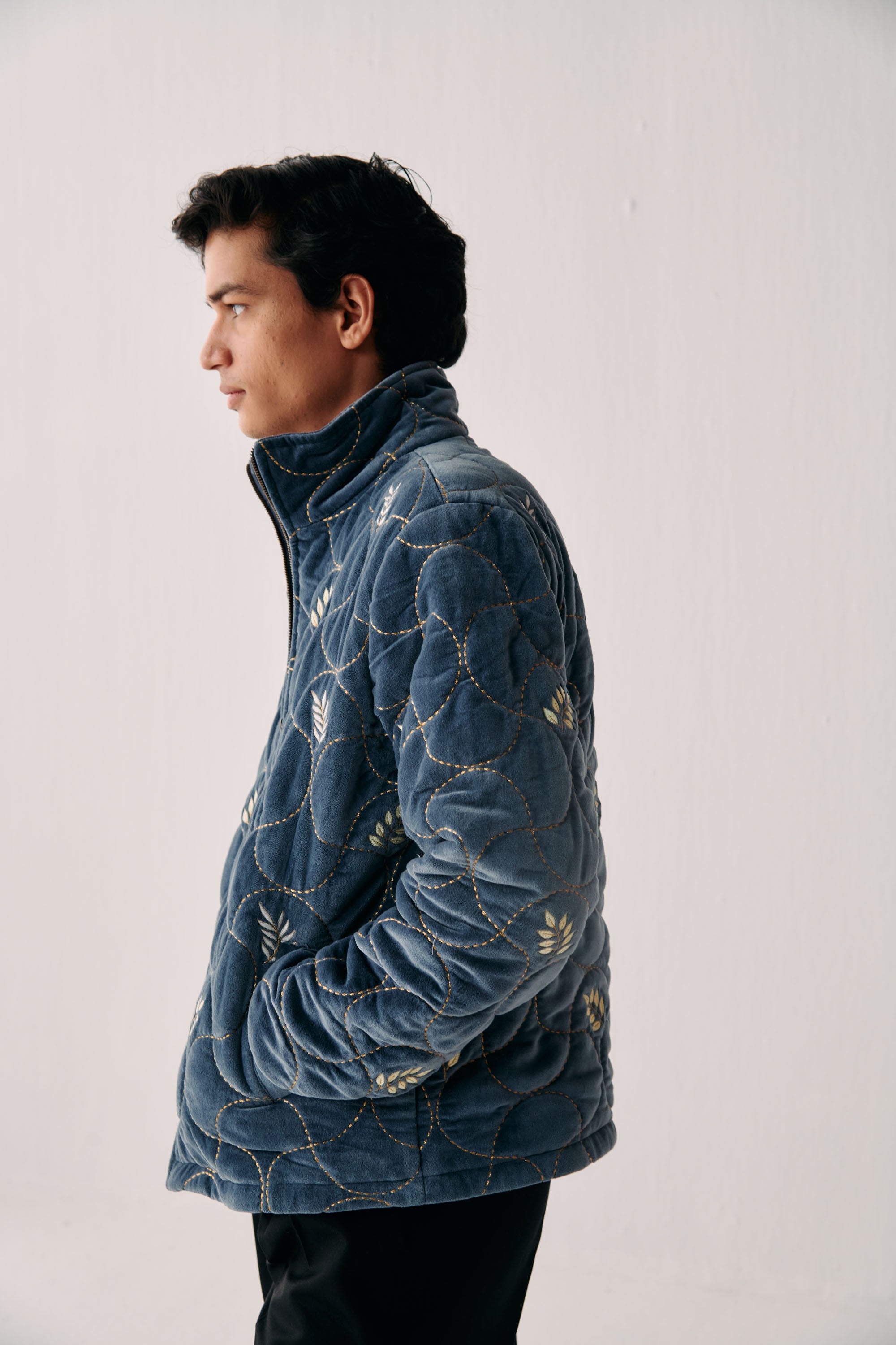 "Aspen" quilted jacket- Ice blue