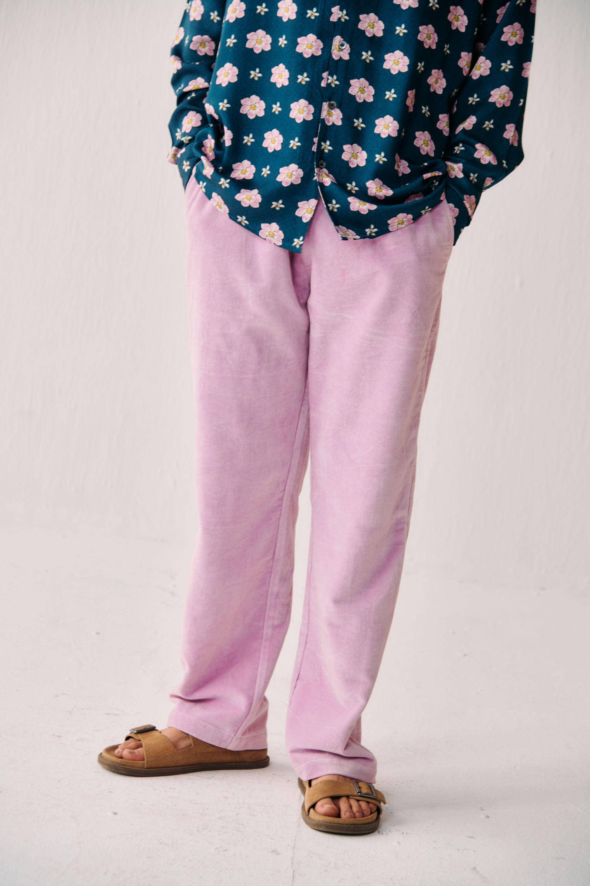 Bubblegum Pink velvet lounge pants