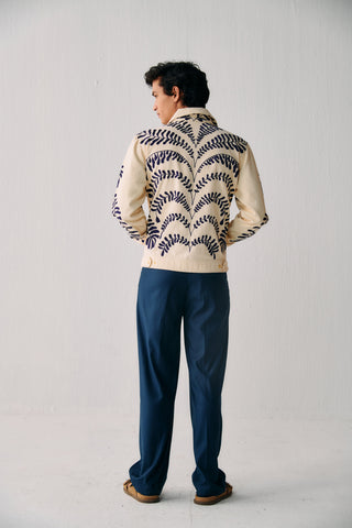 "Le Vase" embroidered zip up jacket