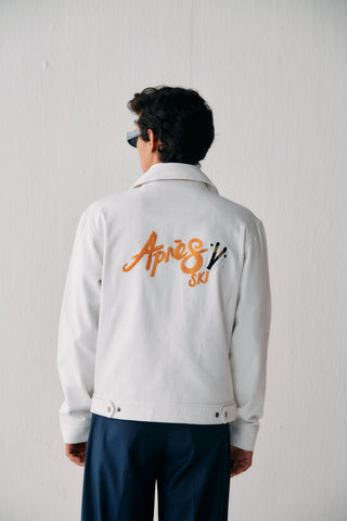 "Aprés ski" embroidered zip up jacket
