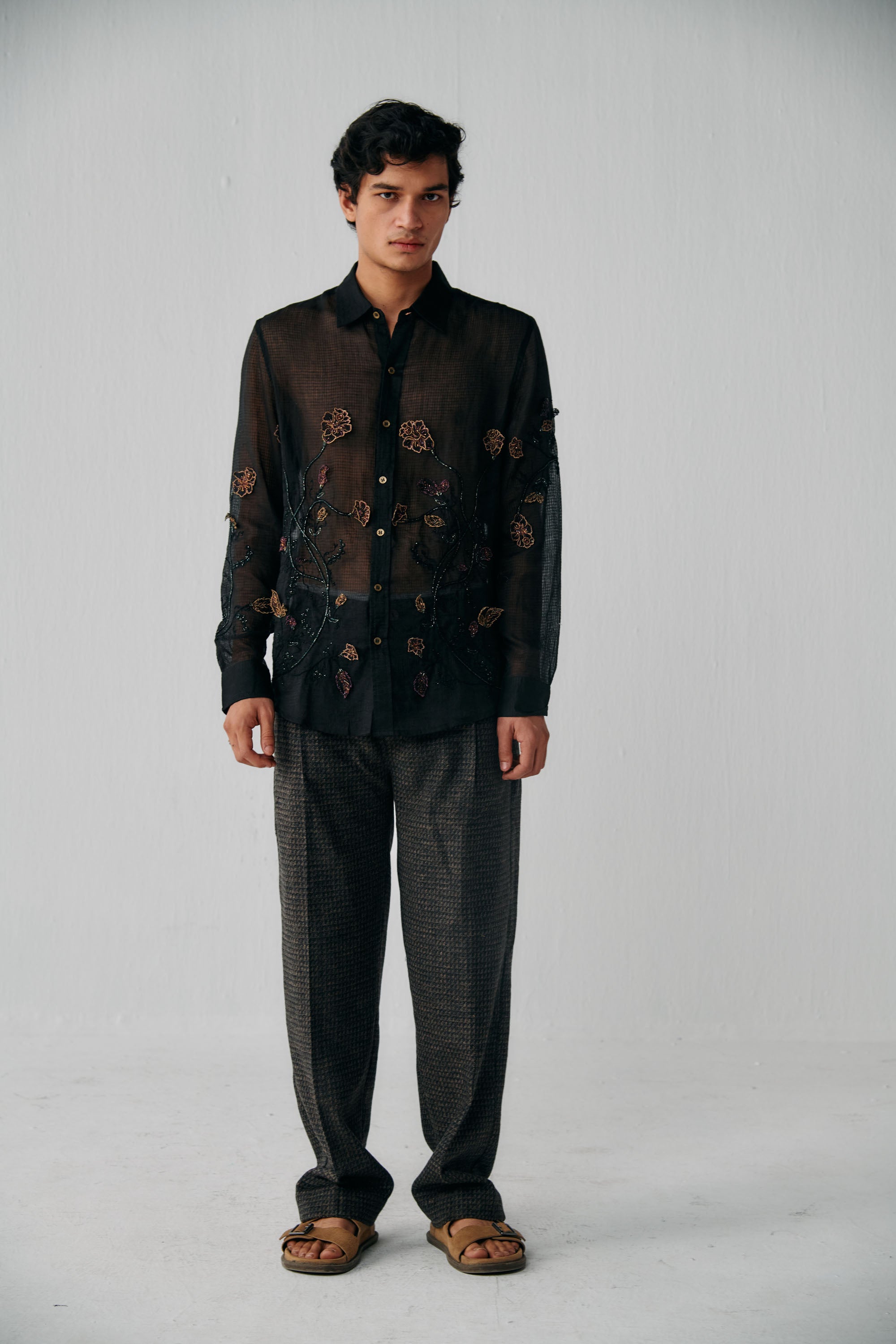 "Vegas" hand embroidered evening shirt