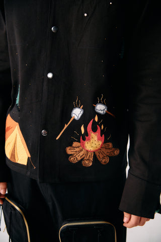 Campfire hand embroidered overshirt