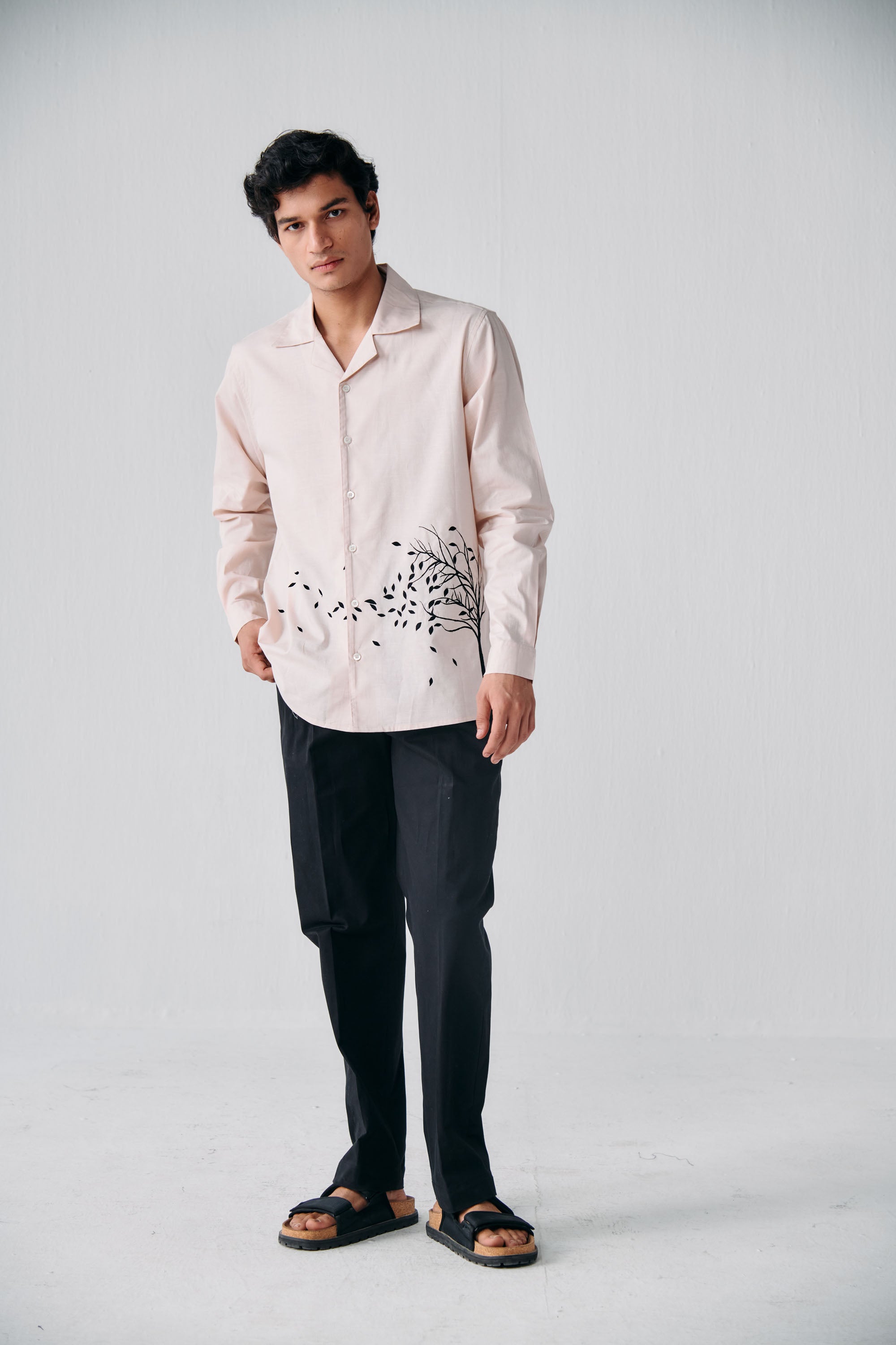 "A fall evening" appliqué shirt