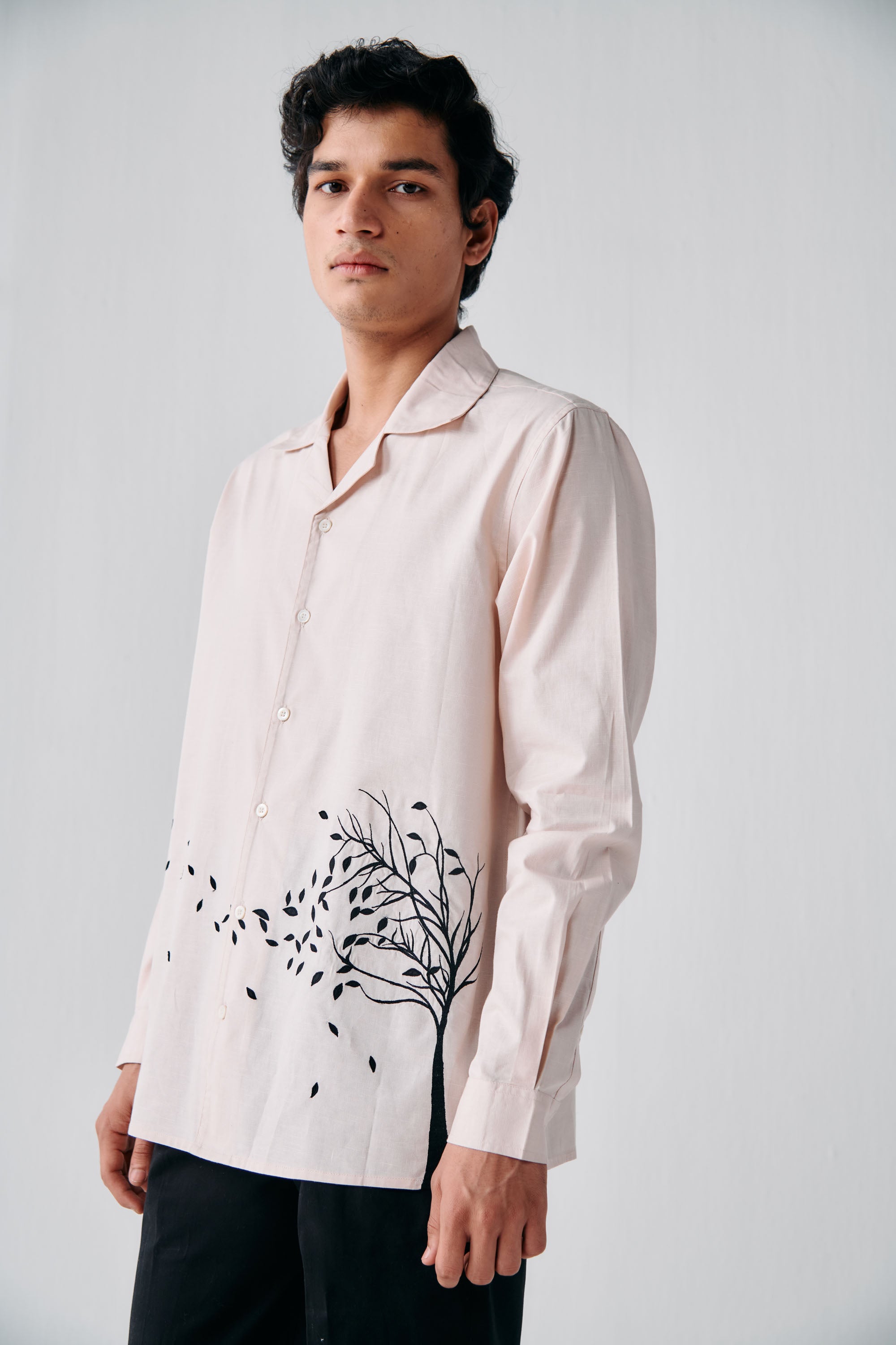 "A fall evening" appliqué shirt