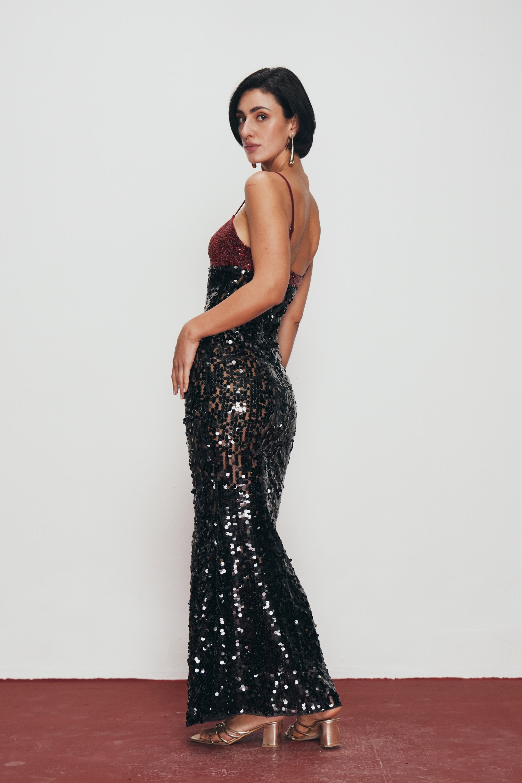 Midnight Ember Sequin Gown