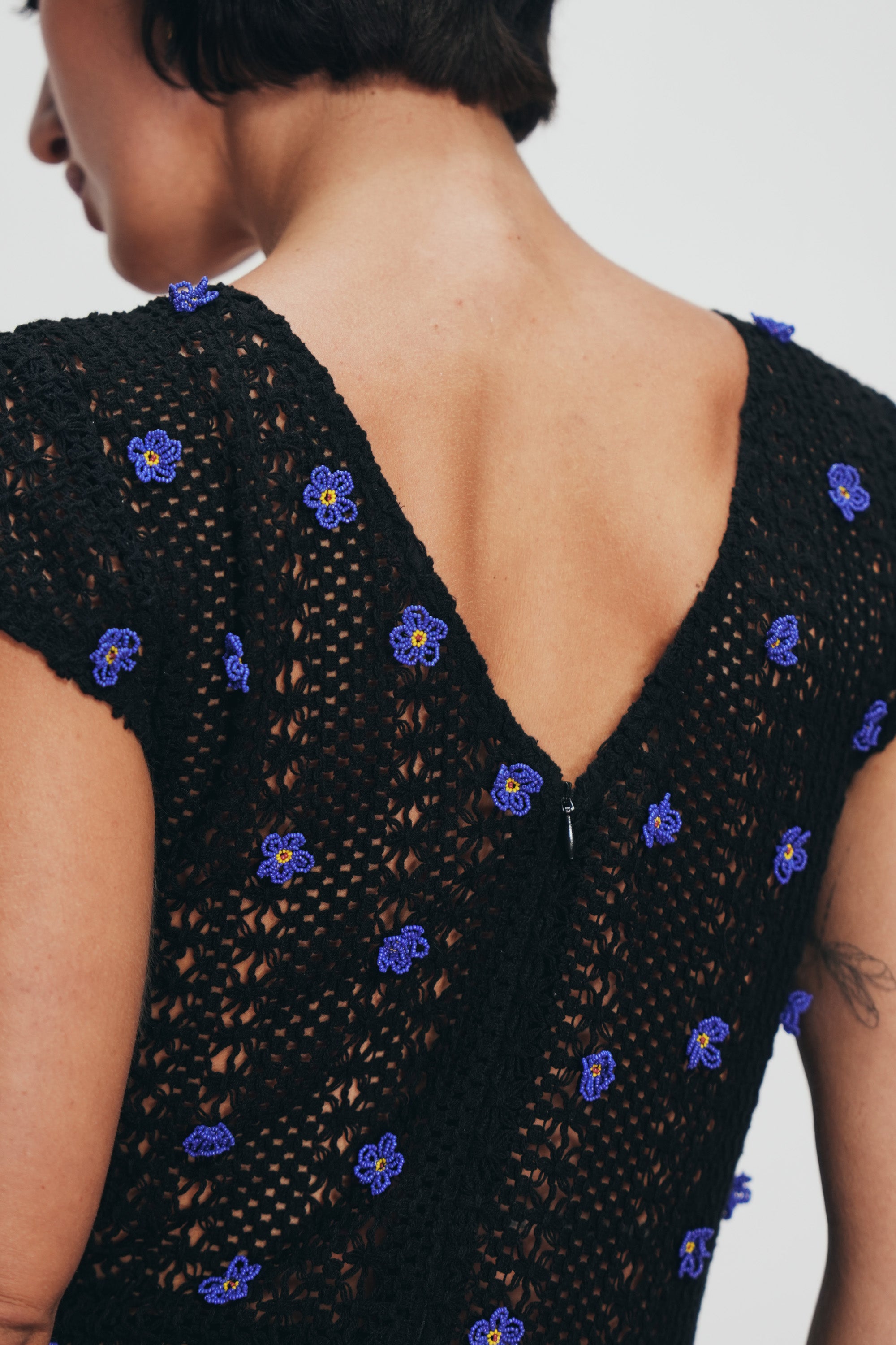 Amara hand beaded lace dress