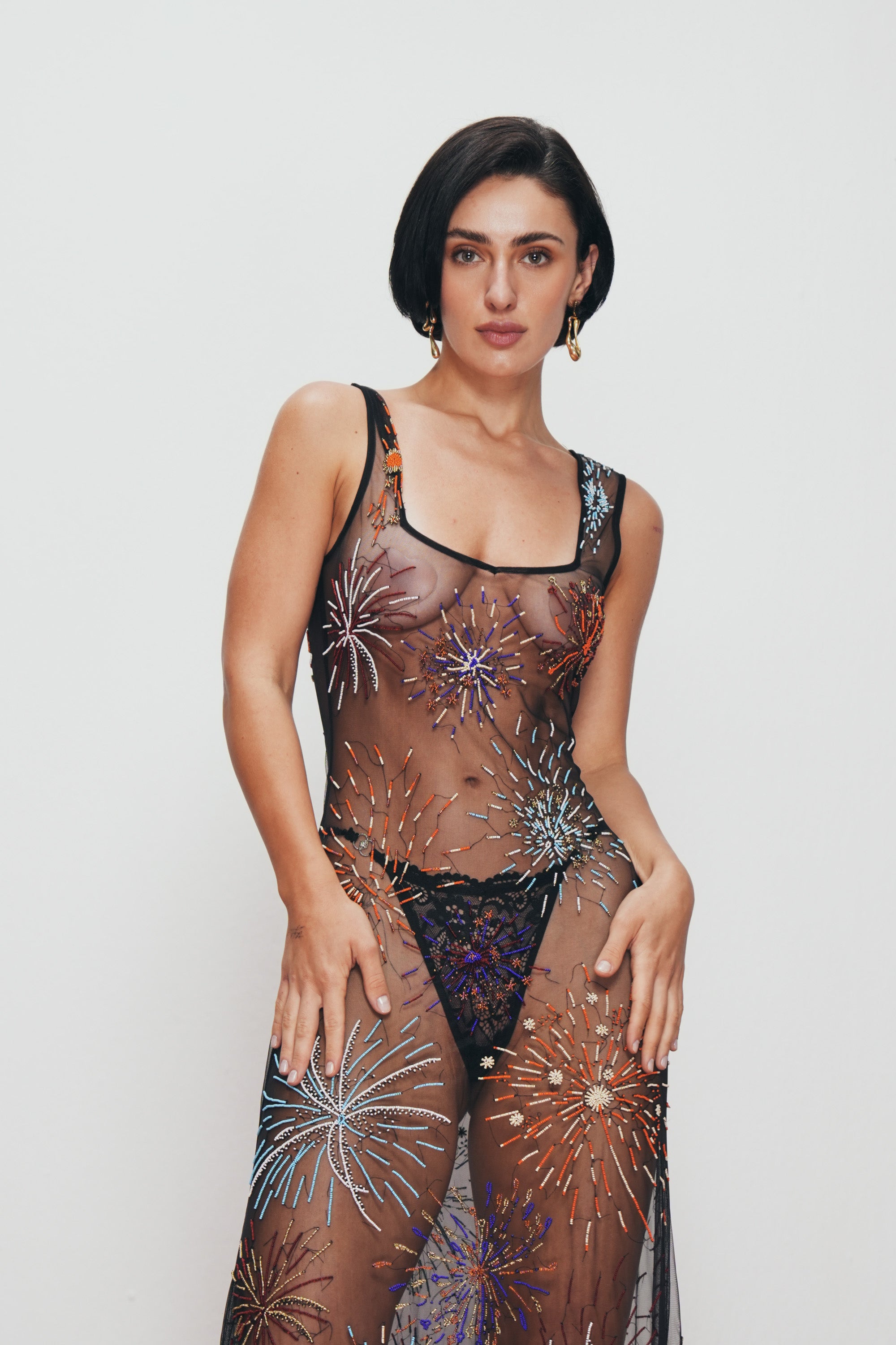 "Le Celebration" hand embroidered dress