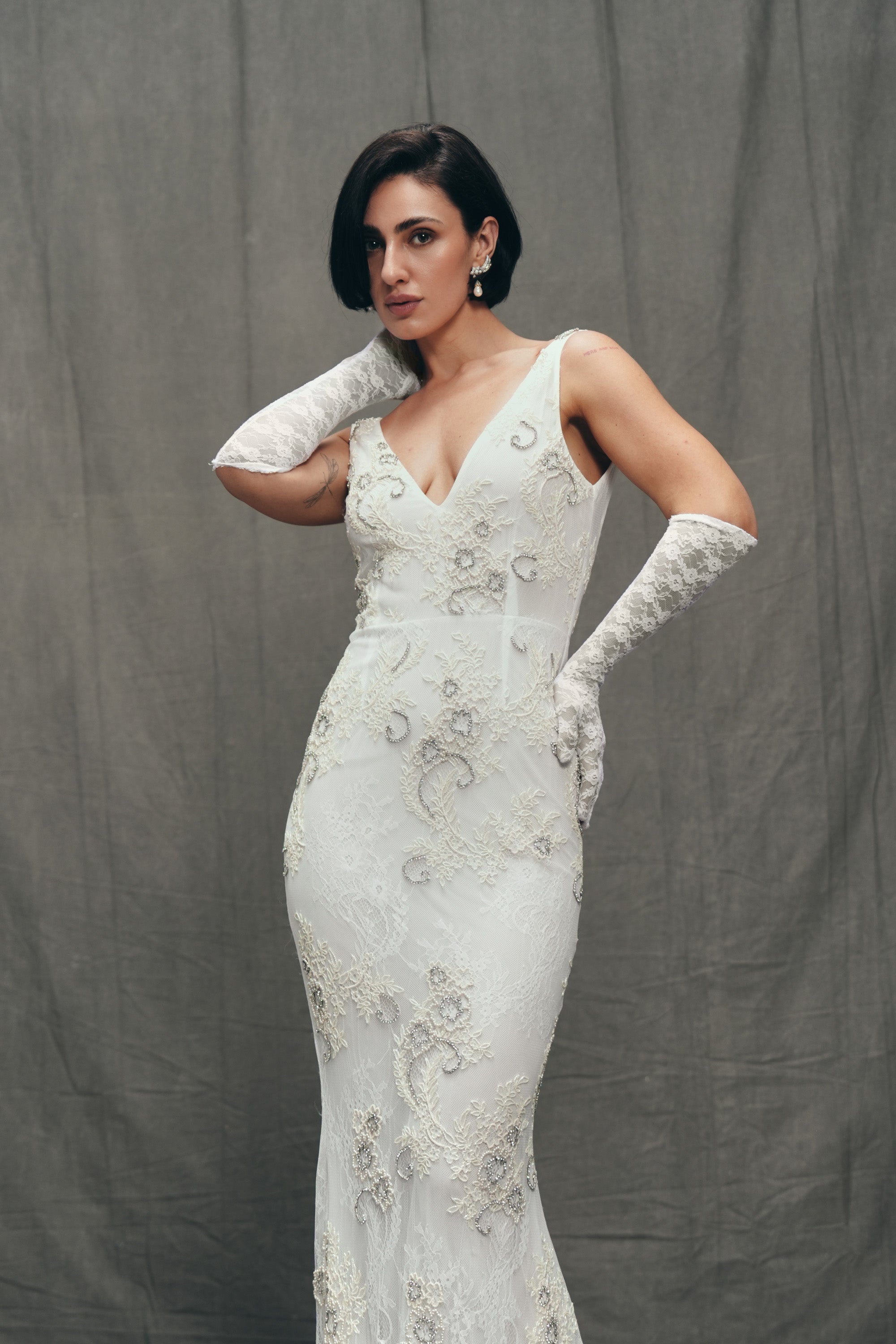 Aurora hand embroidered dress