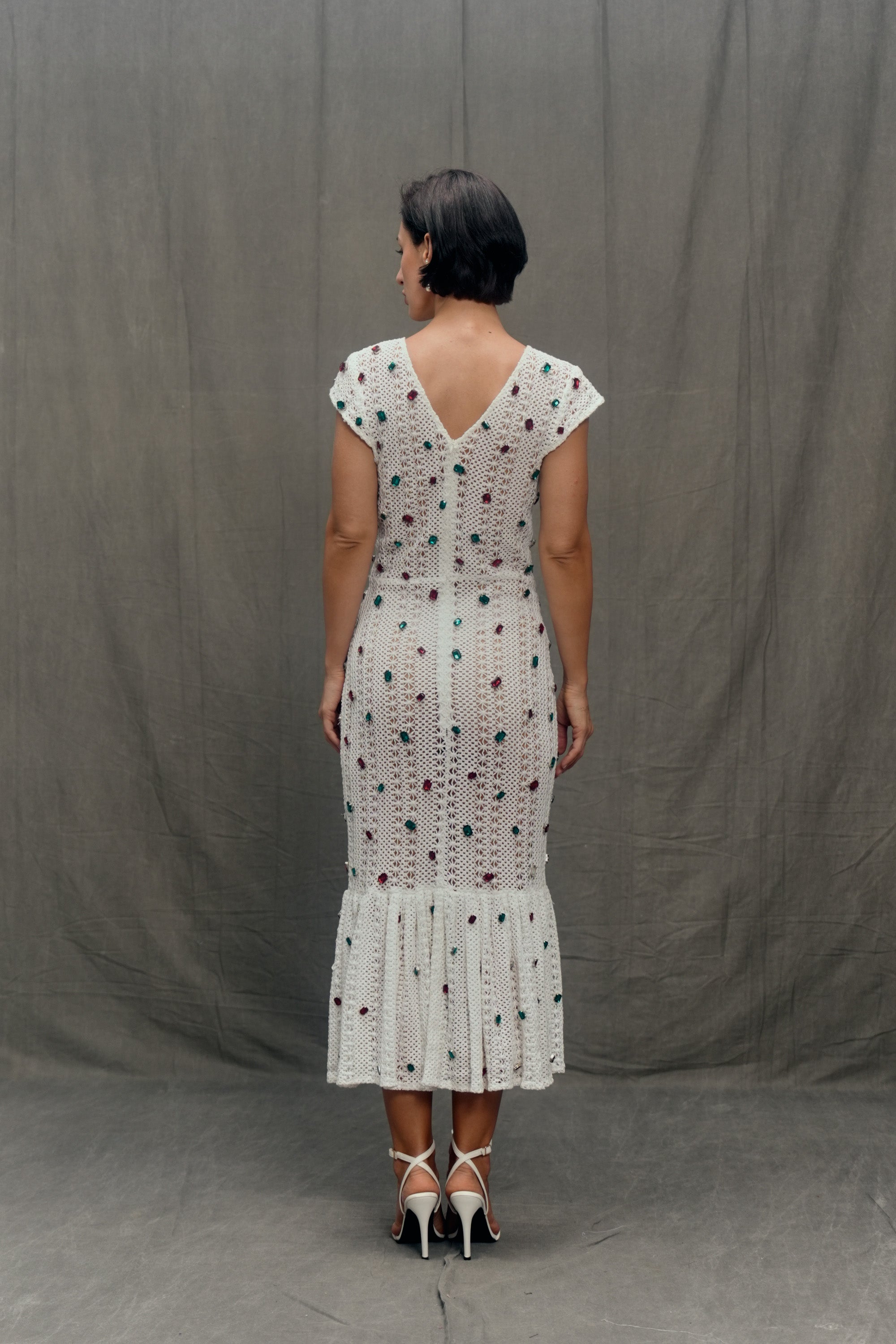 Ornella Embellished Knit Dress