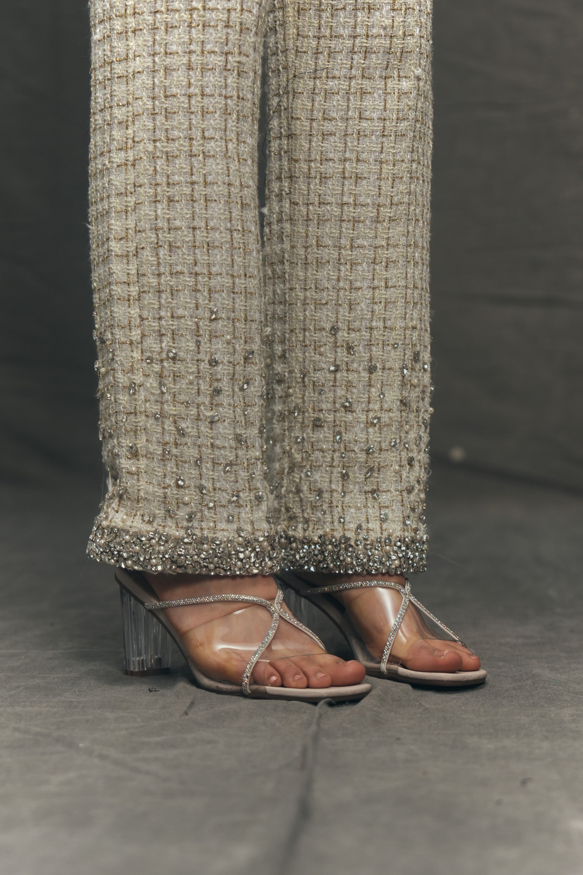 Vivianne hand embroidered tweed pants