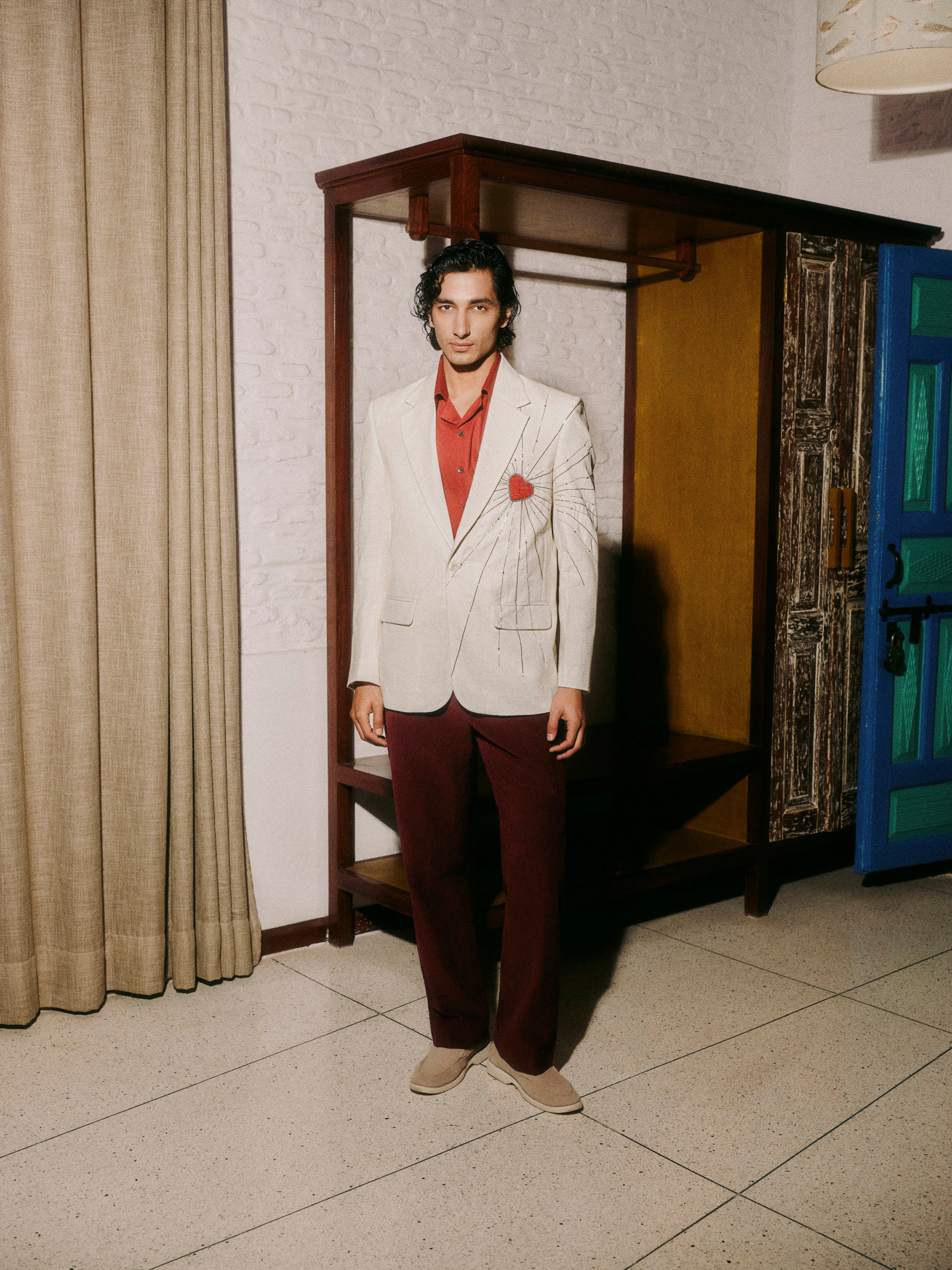 "Lover" hand embroidered blazer-