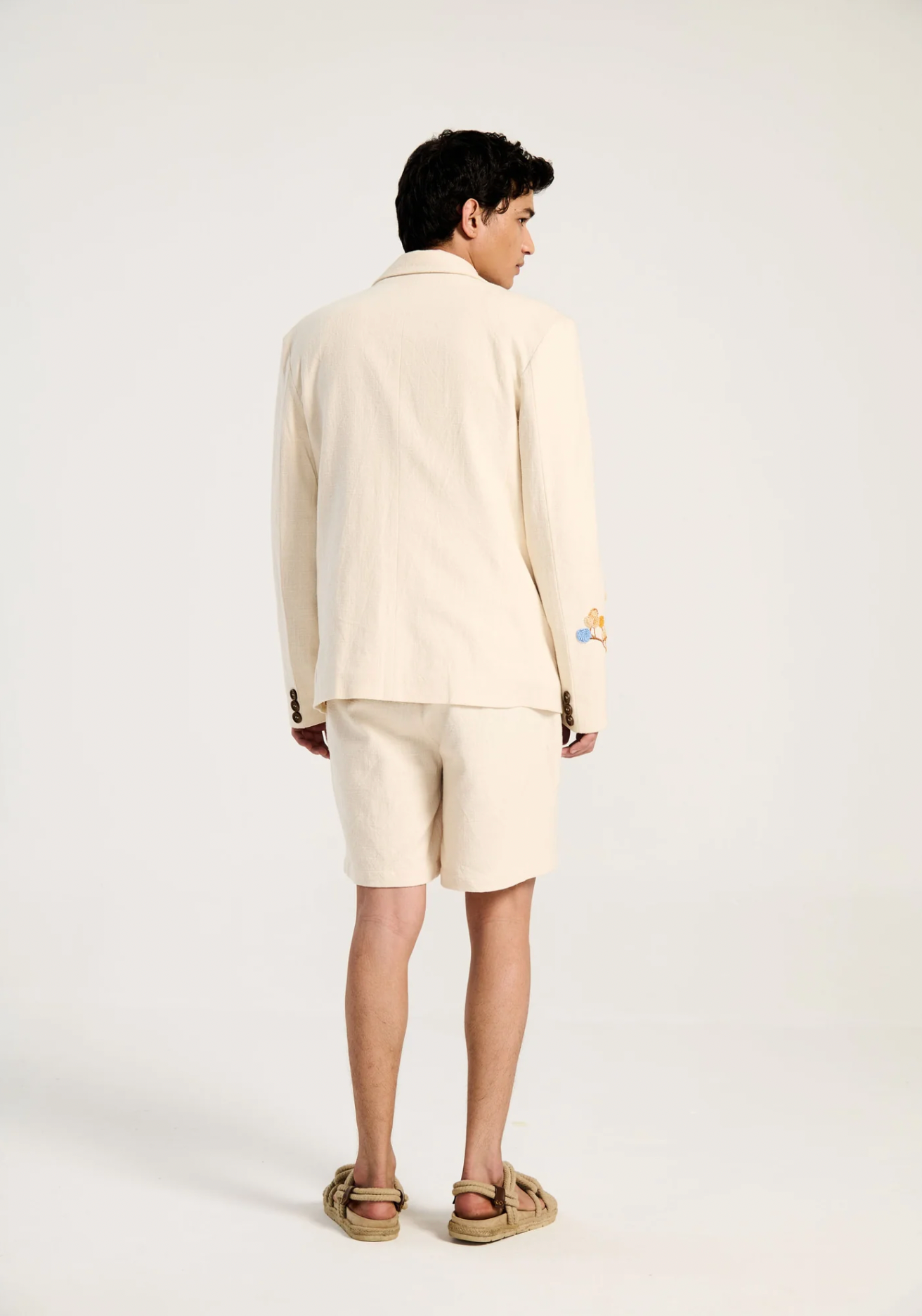 "Le summer" hand embroidered shorts