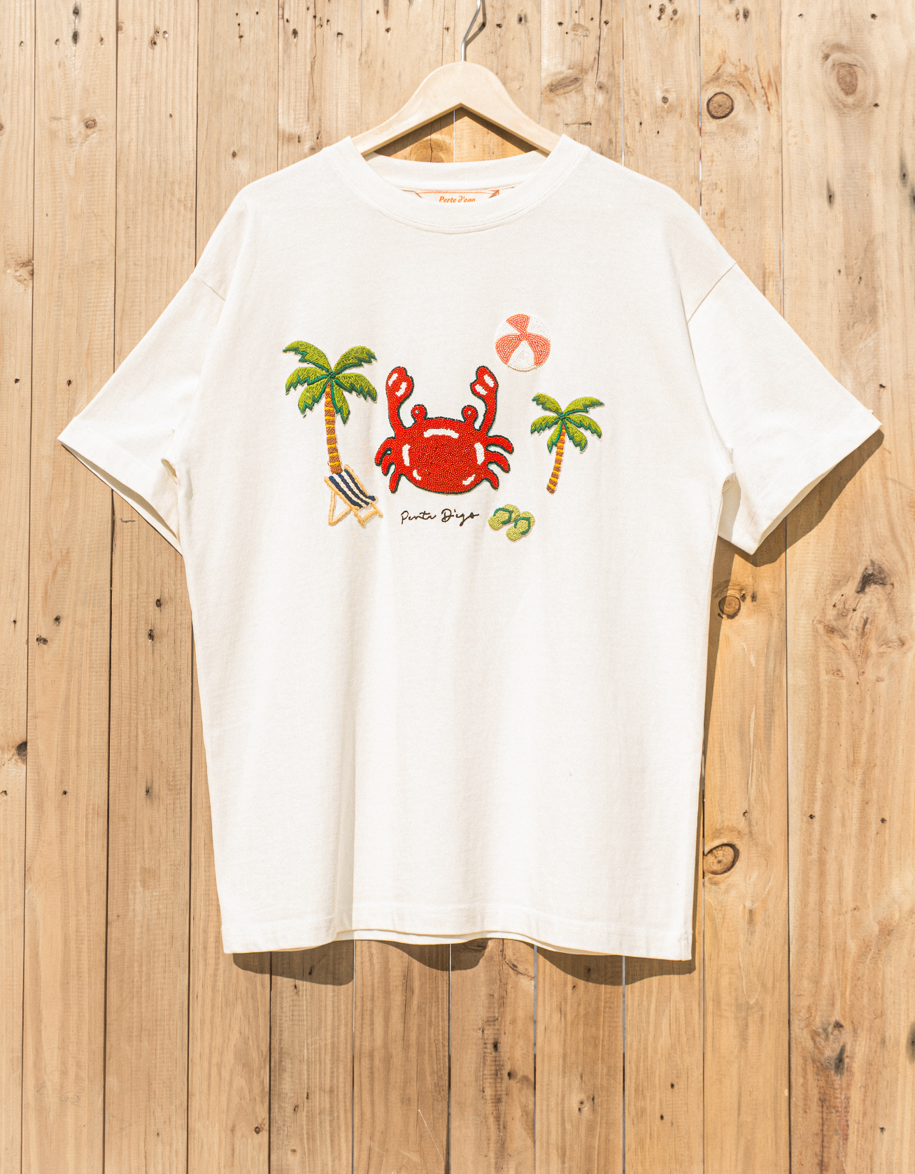 "Le Crab" hand embroidered T-Shirt
