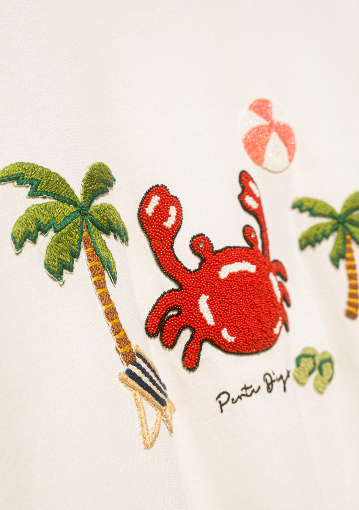 "Le Crab" hand embroidered T-Shirt