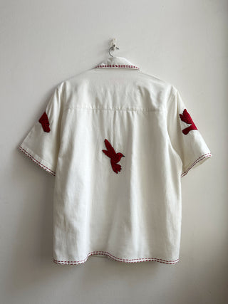 "Lovebirds" hand embroidered Shirt