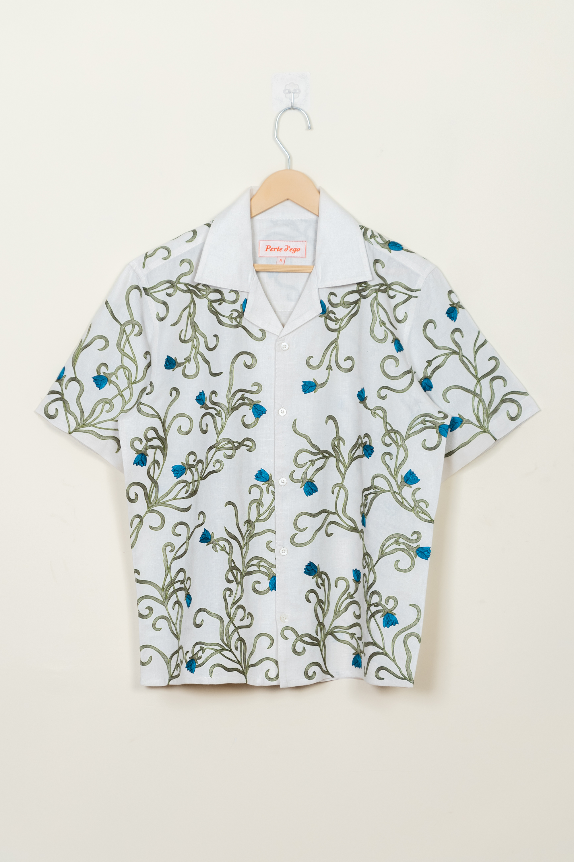 "Blue Lotus" embroidered shirt