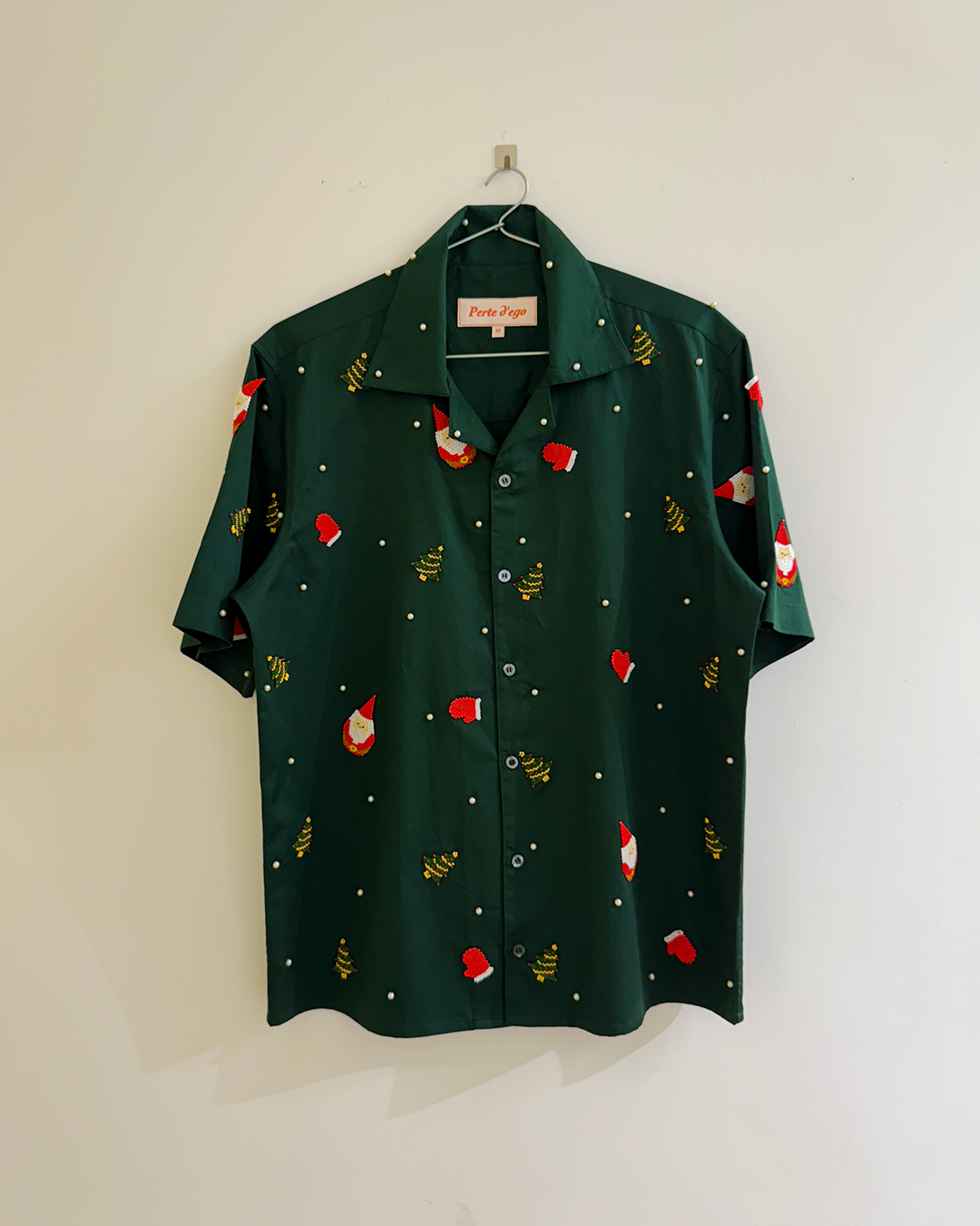 "Le christmas" beadwork shirt