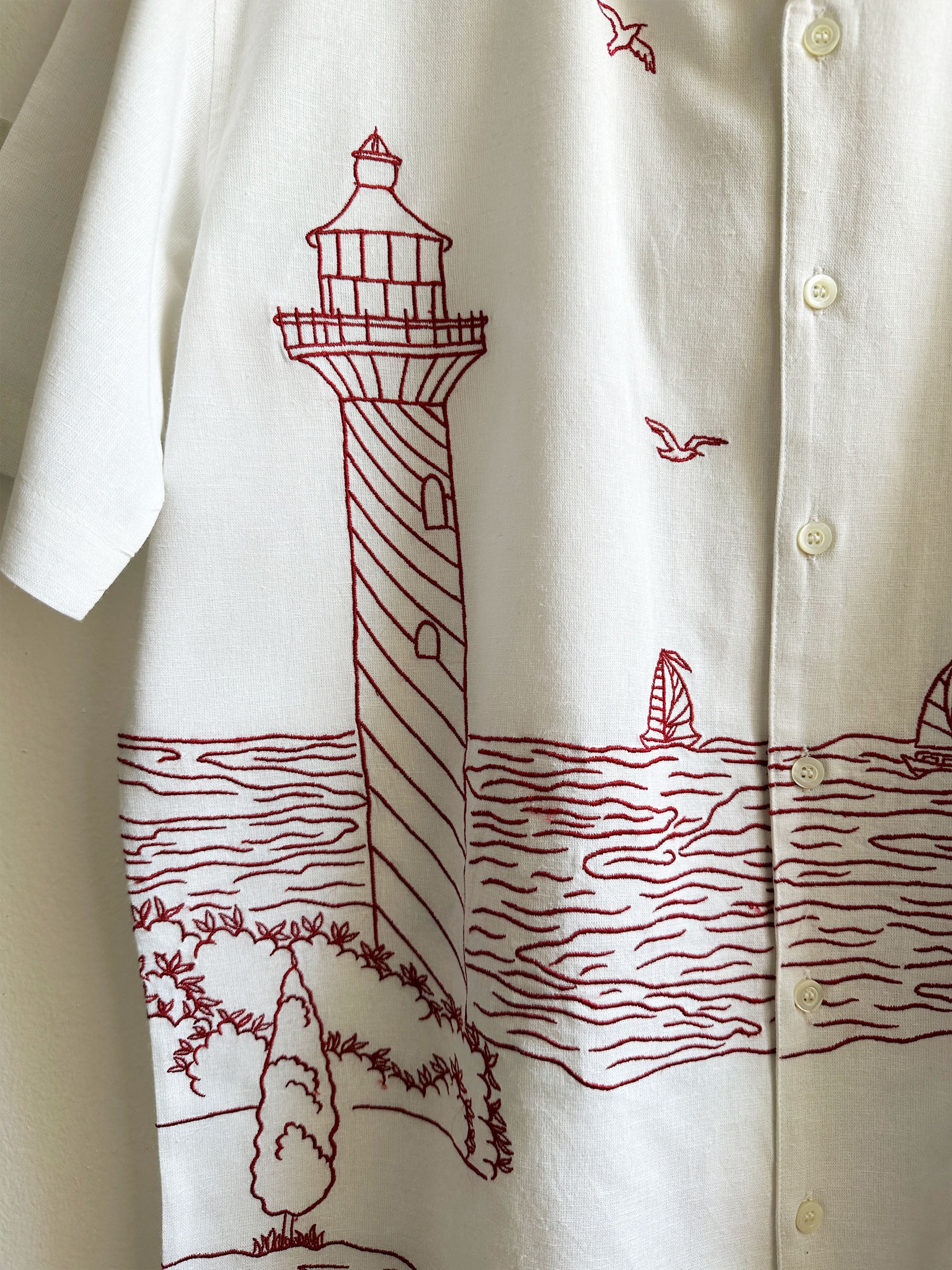 "Day at the harbor" embroidered Shirt