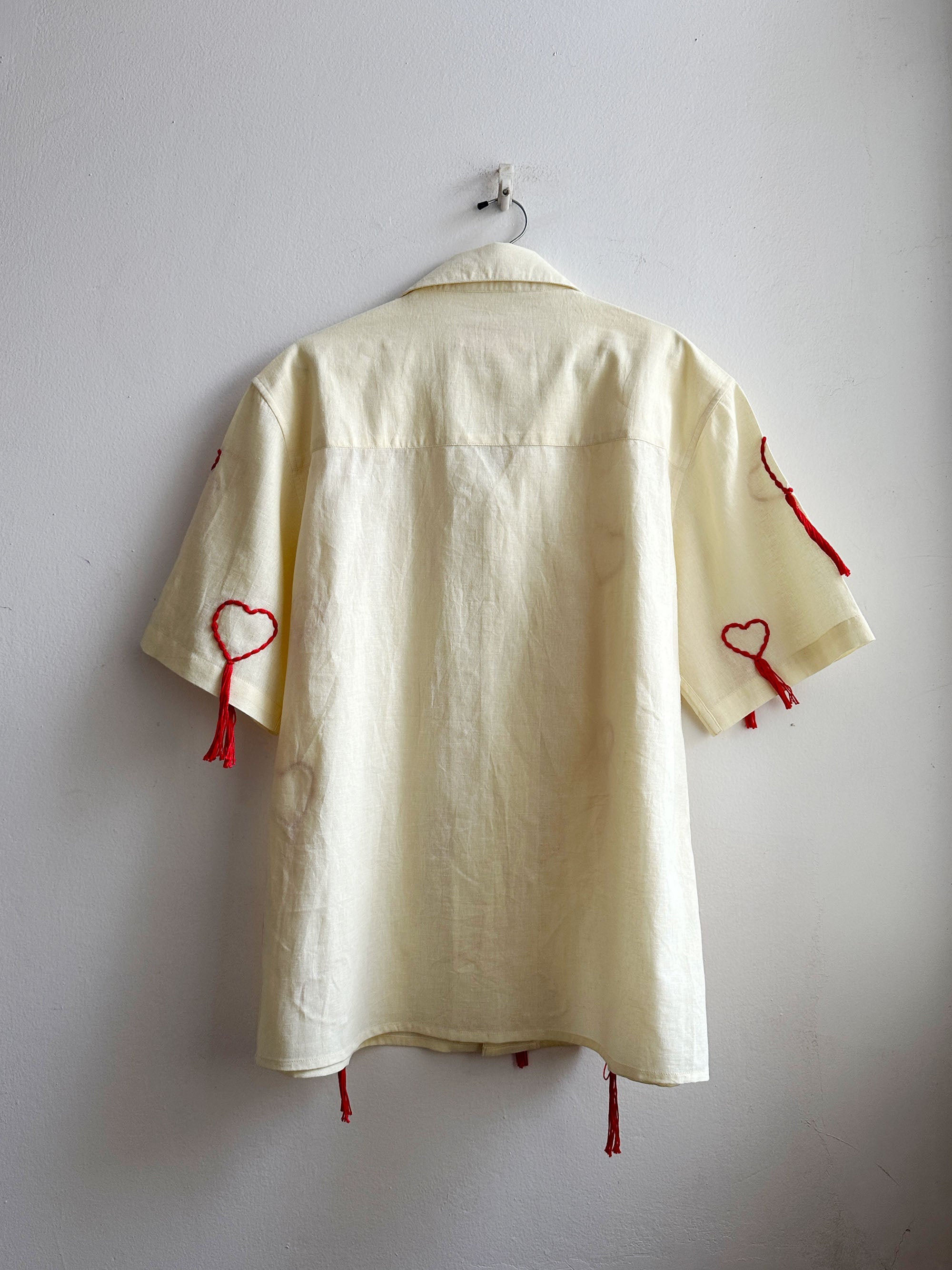 Hand Embroidered Hearts Shirt | Wedding Outfit for Men