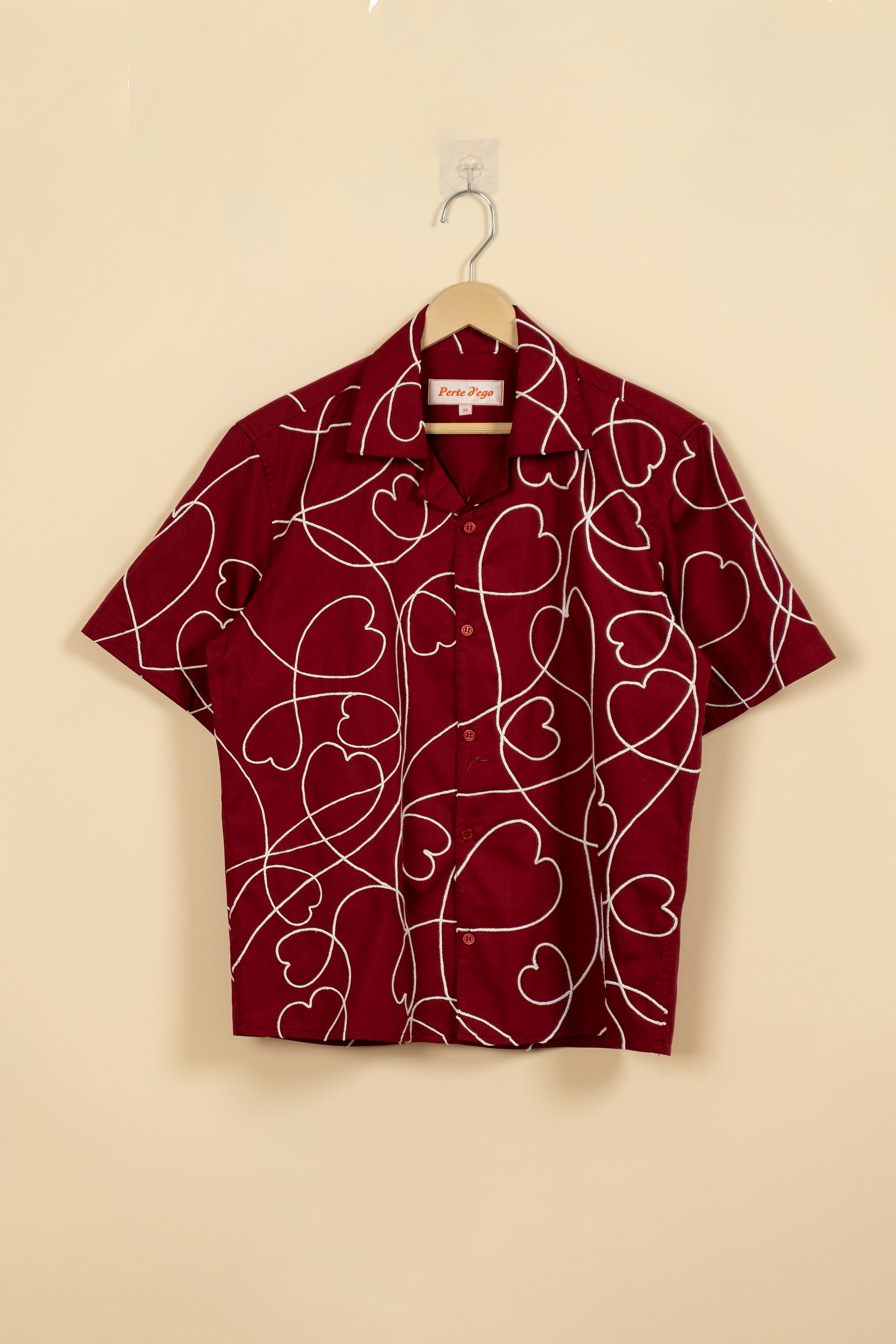 "Love scribbles" embroidered shirt- Red