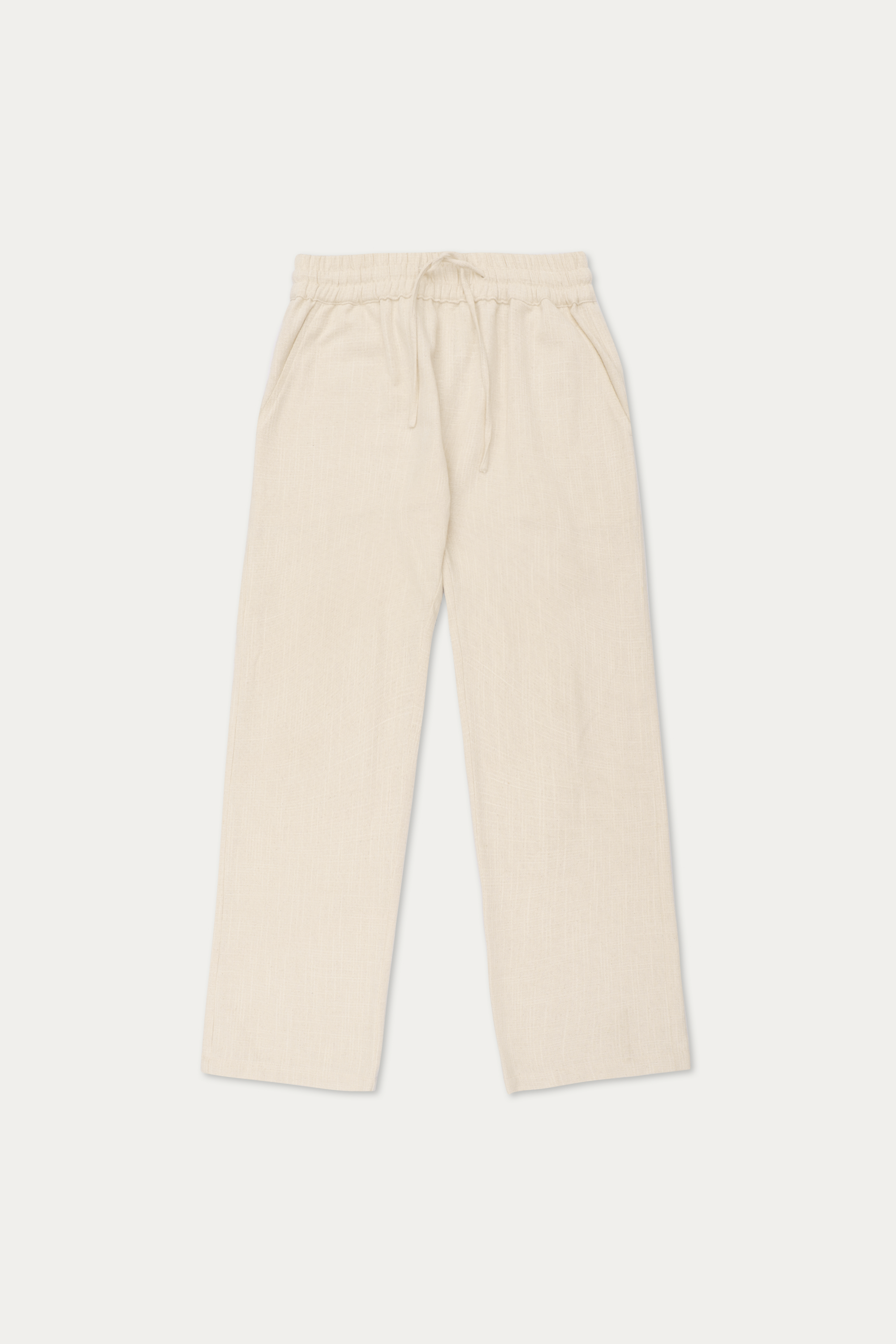 Off white textured resort pants