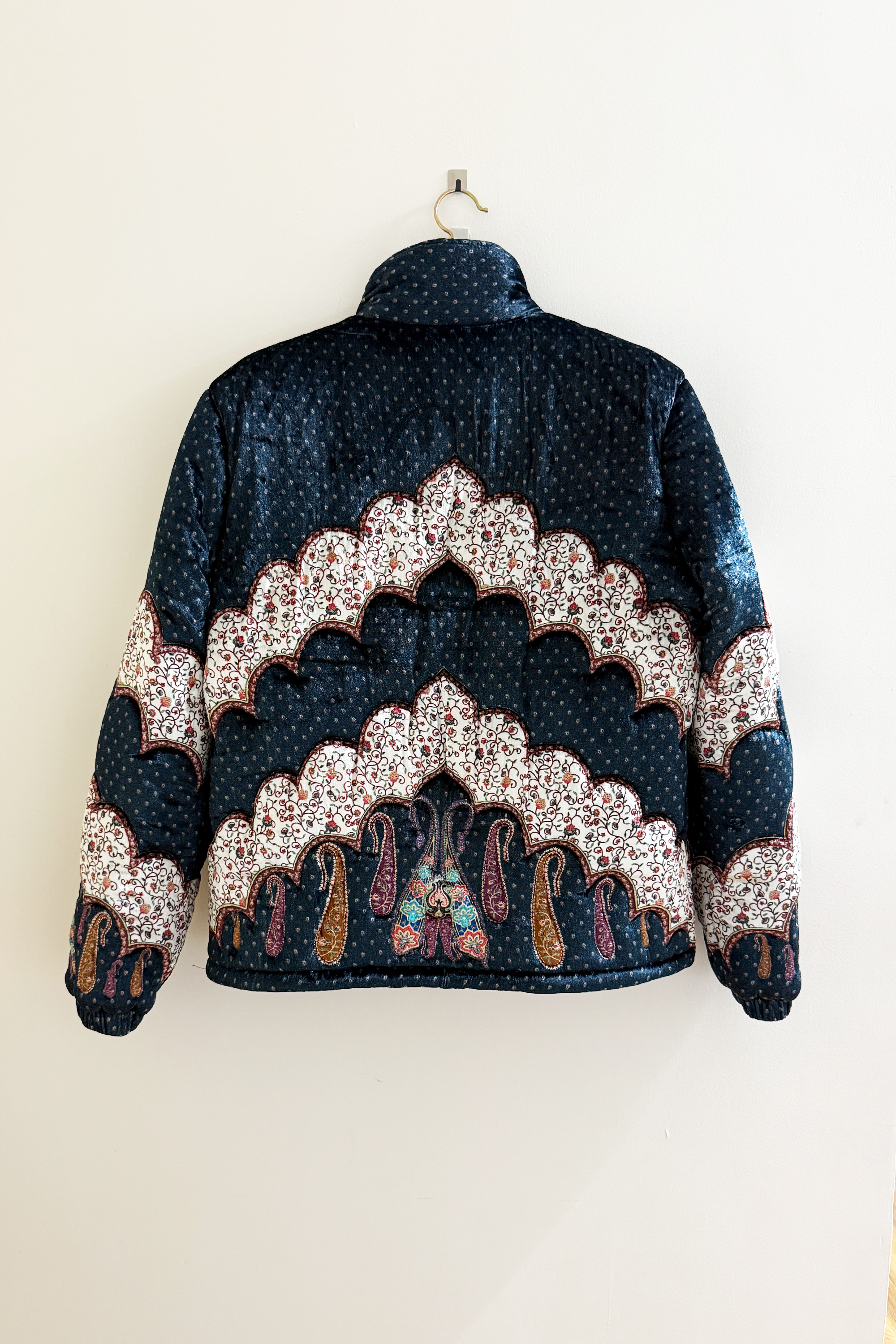 "Midnight paisley" quilted jacket