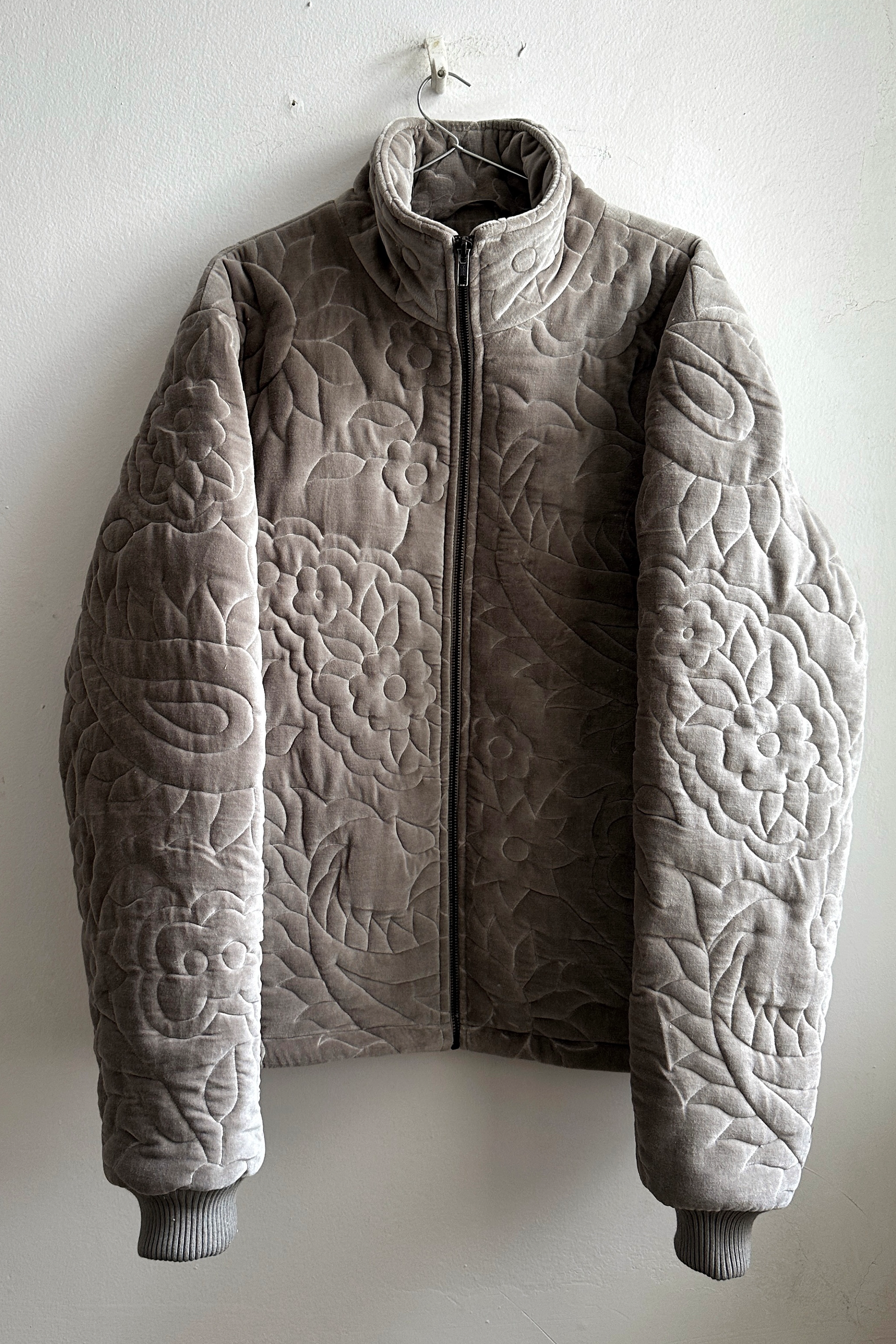 Embroidered quilted jacket best sale