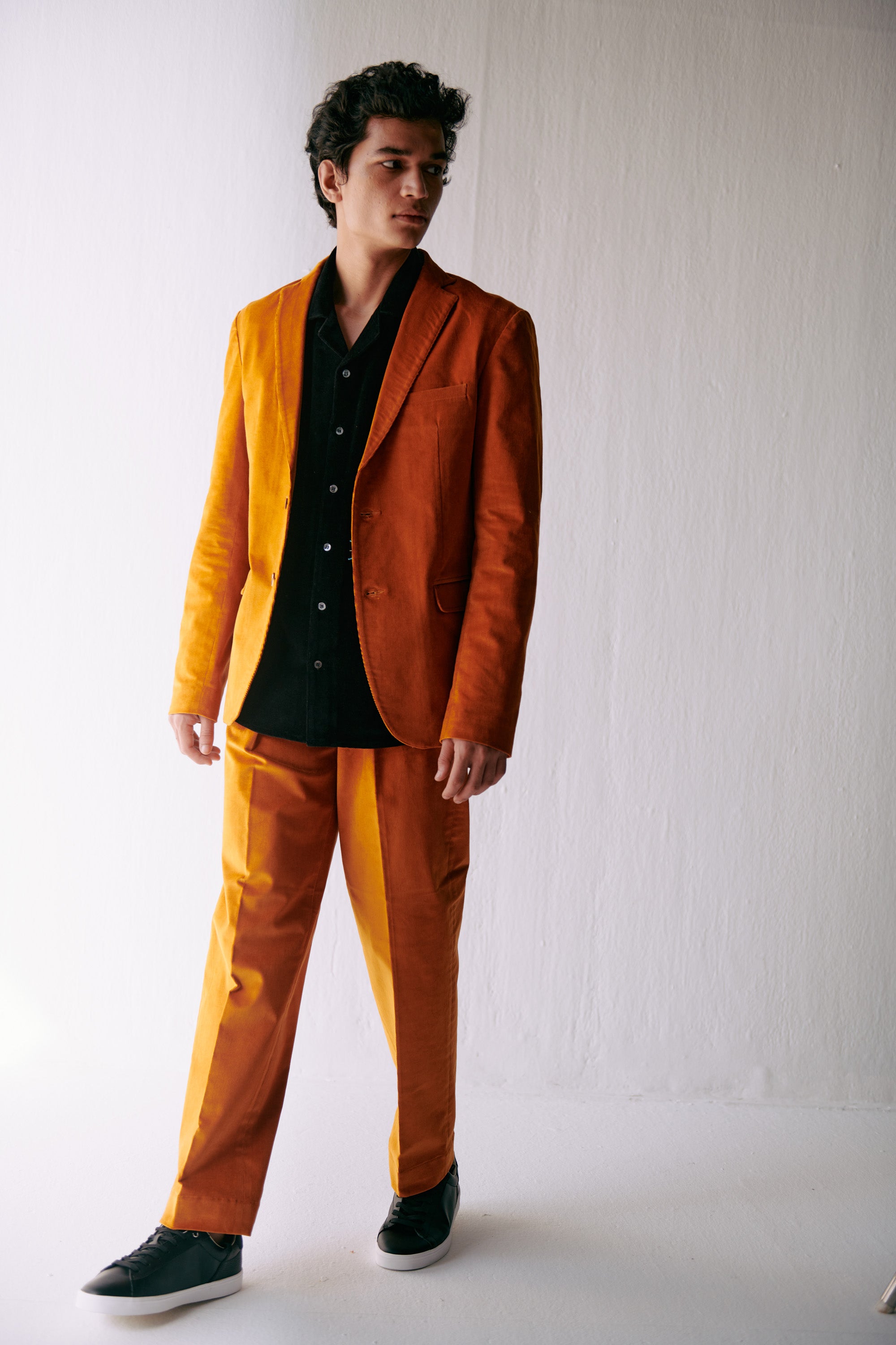 Orange corduroy blazer