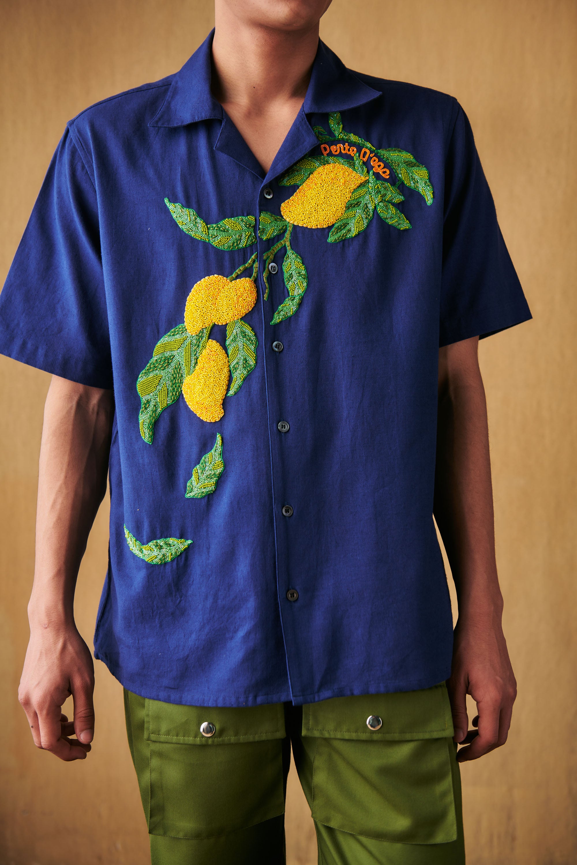 "Le Mangoes" beadwork shirt