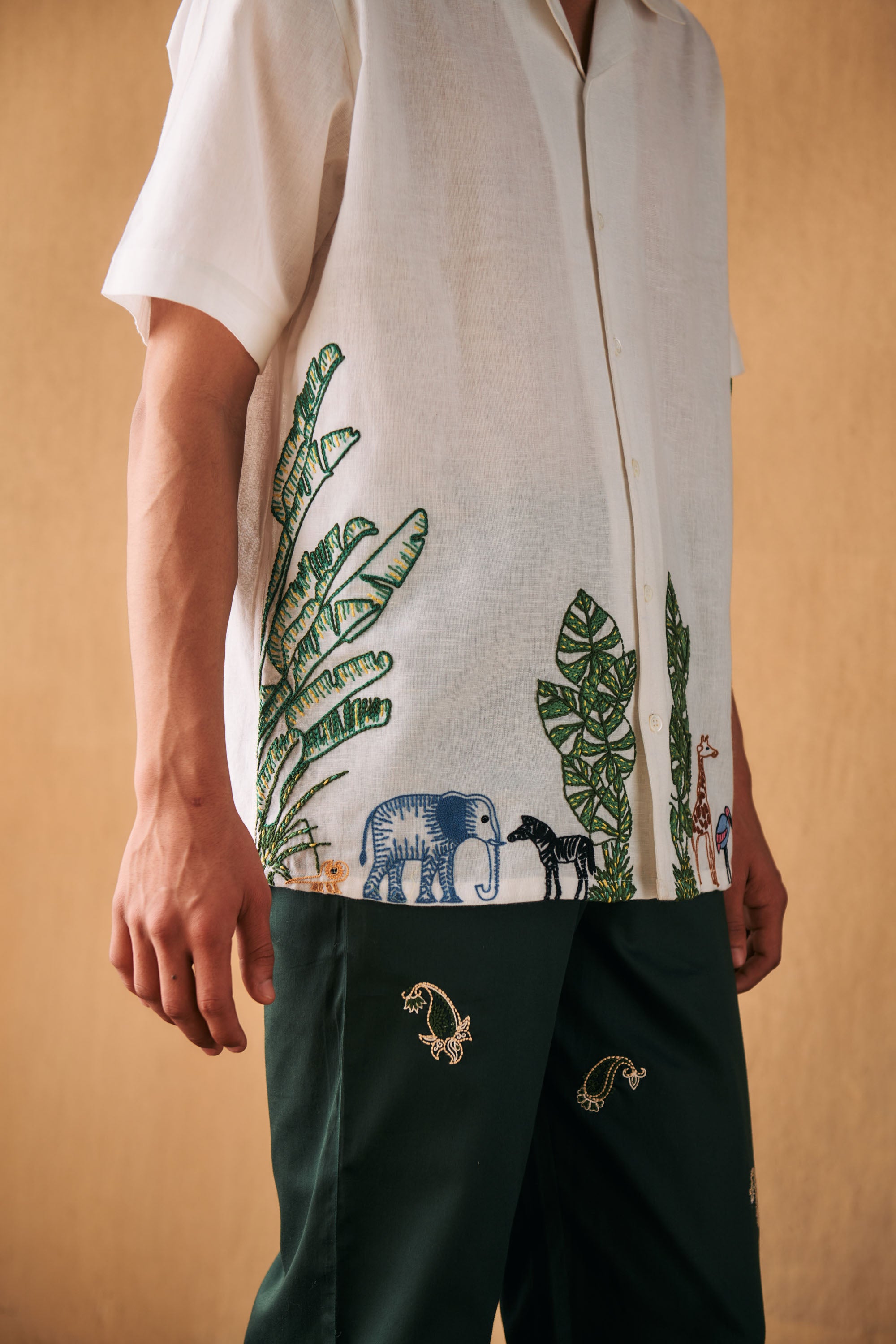 Safari hand embroidered Shirt