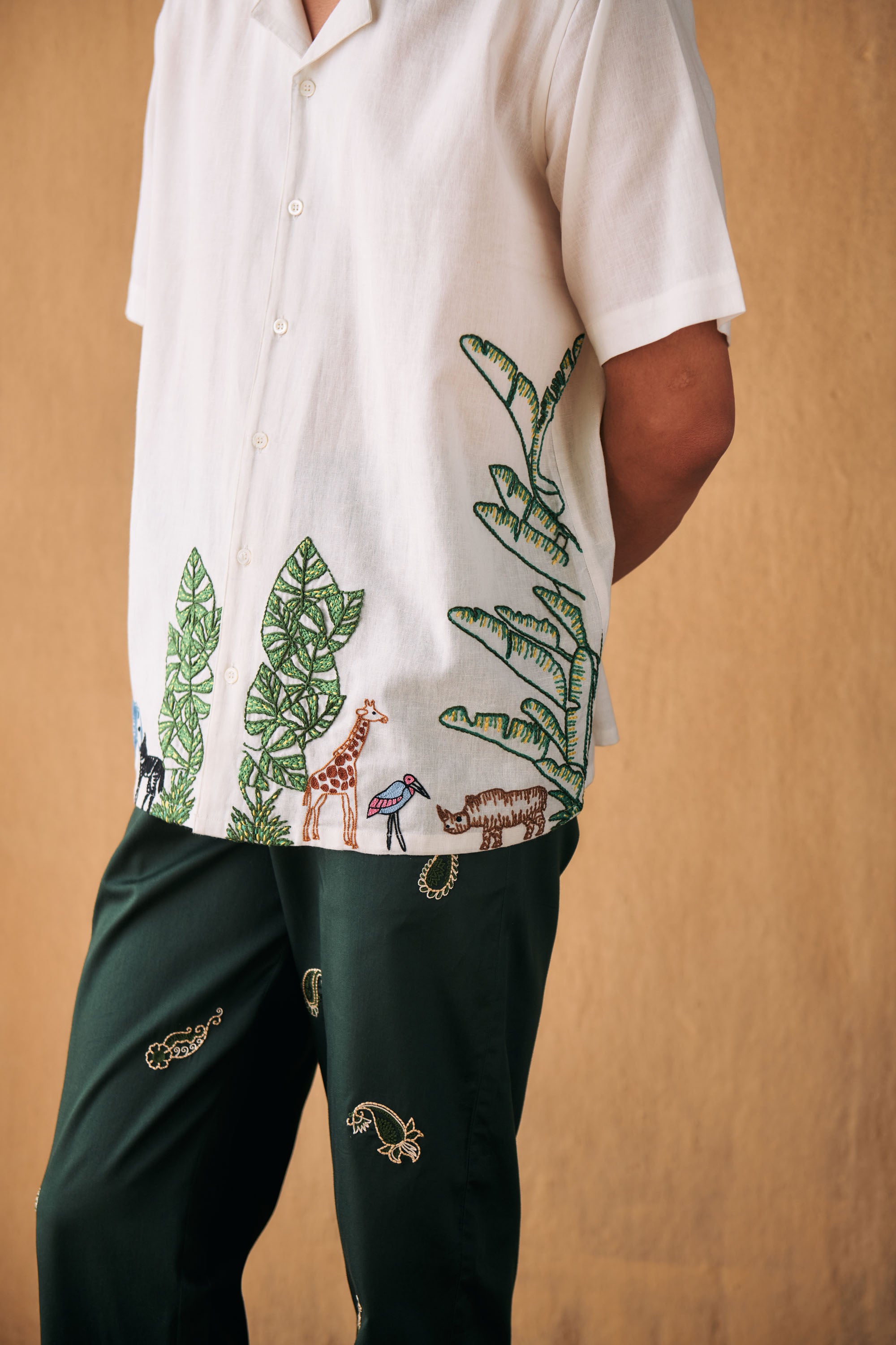 Safari hand embroidered Shirt