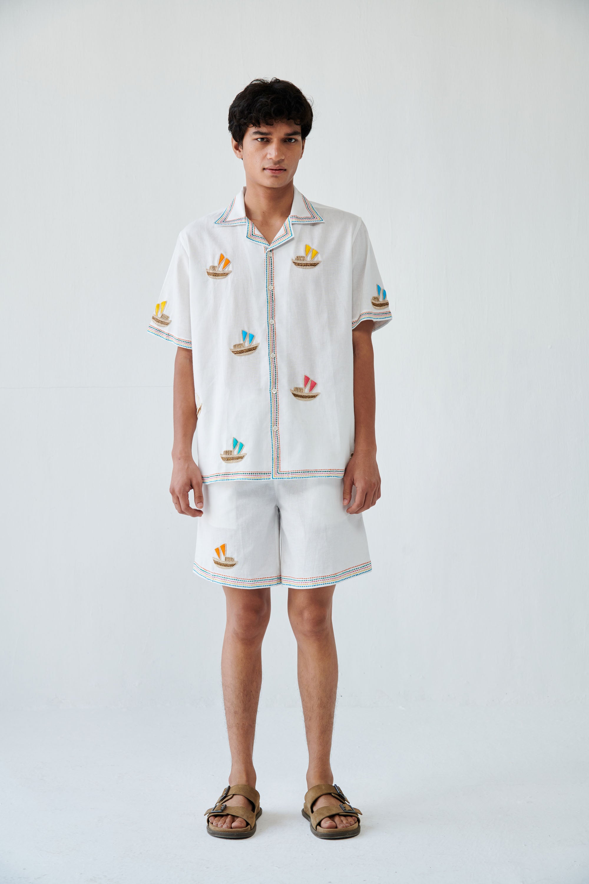 "Le Riveria" embroidered shorts